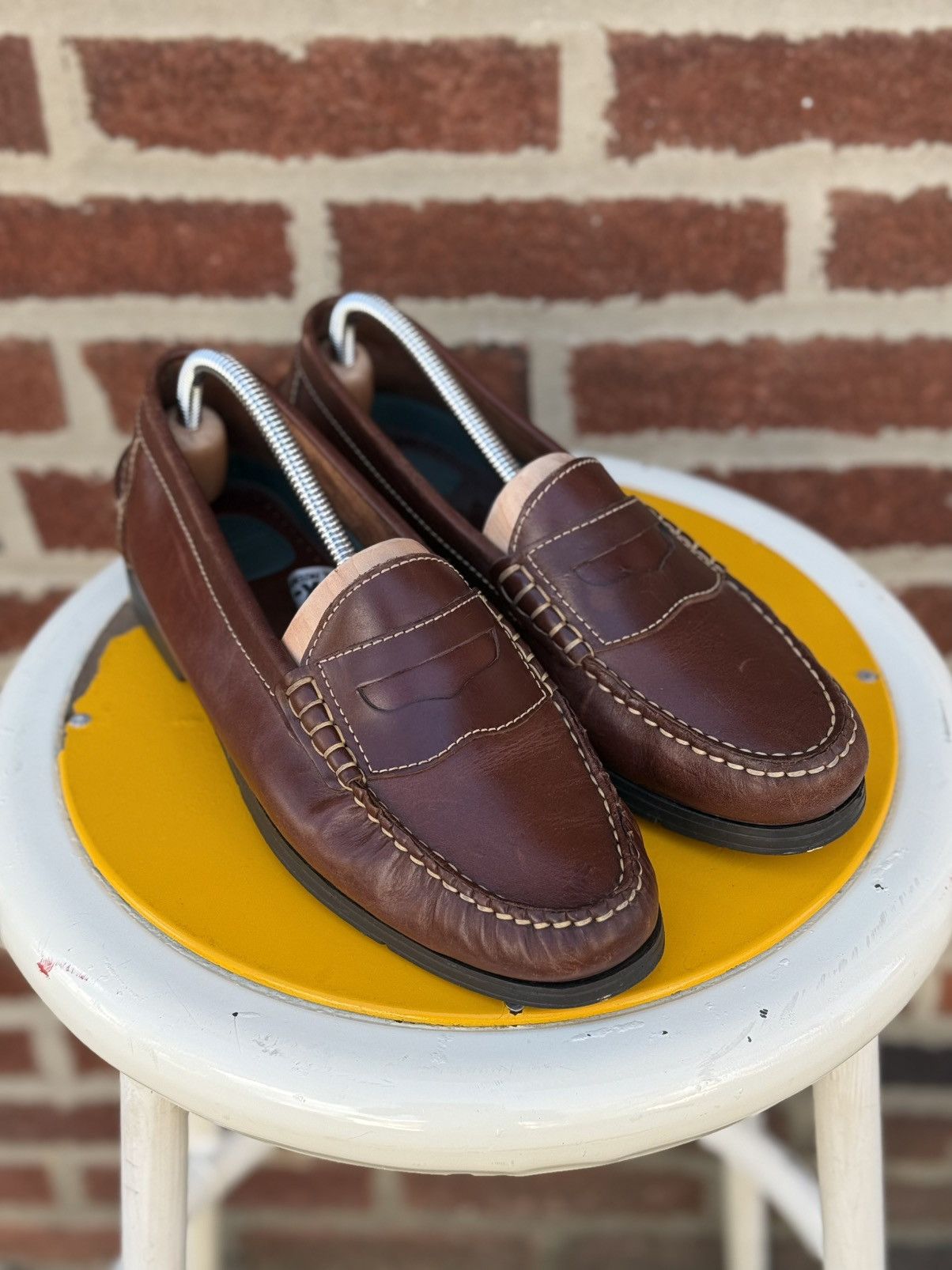 Cherokee × Vintage Vintage Cherokee SOX Patent Brown Leather Penny Loafers Size US 9.5 / EU 42-43 - 2 Thumbnail