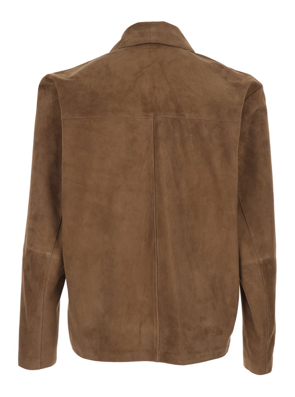 ARMA Brown Jacket with Classic Collar In Suede for Men Size US XL / EU 56 / 4 - 1 Thumbnail
