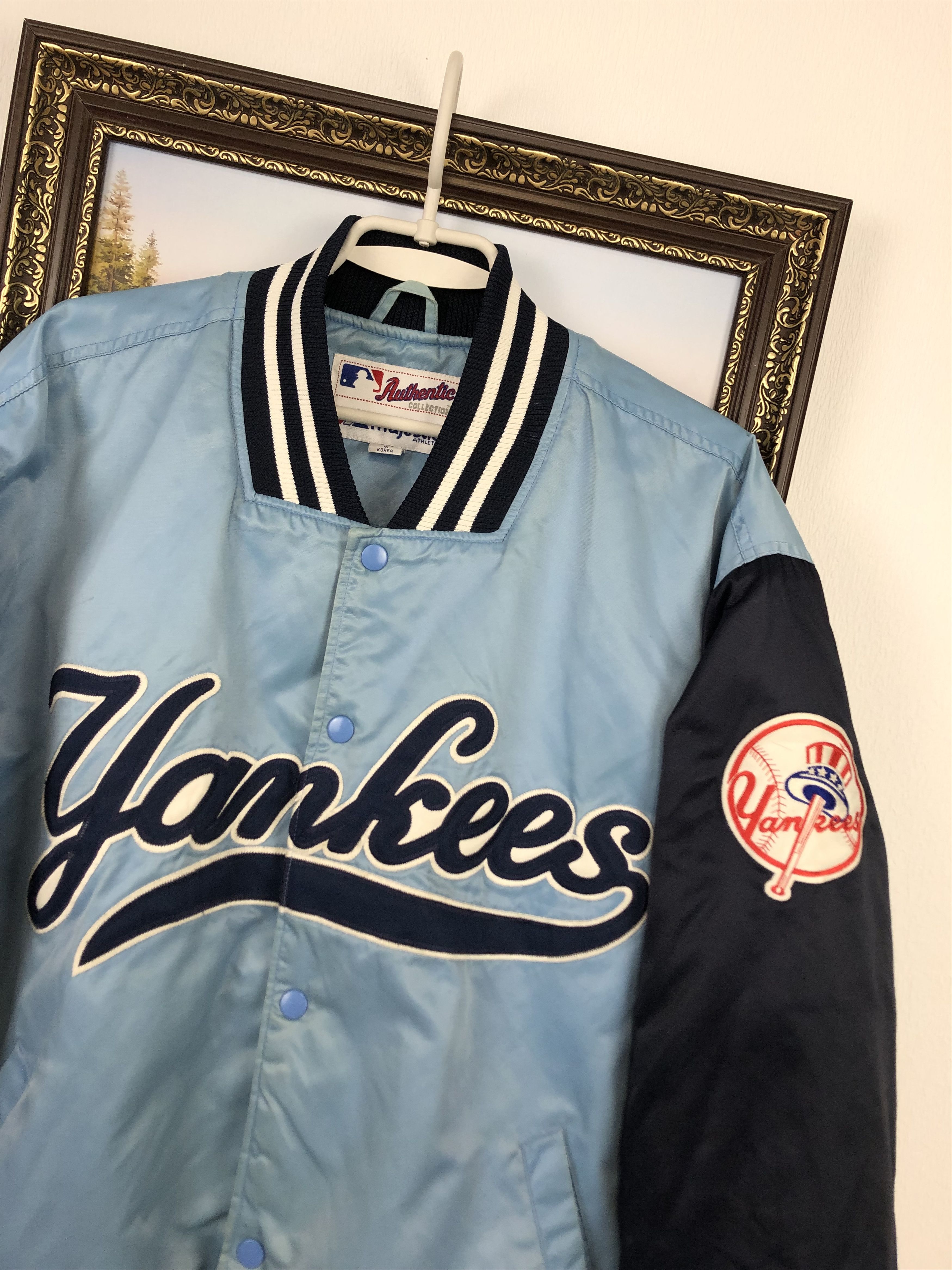 Starter × Vintage Vintage New York Yankees Satin Bomber Jacket MLB Rare Size US L / EU 52-54 / 3 - 4 Thumbnail