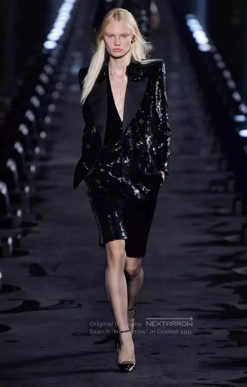 Saint Laurent Paris Saint Laurent Paris Double Breasted Black Scale Suit Size XS / US 0-2 / IT 36-38 - 7 Thumbnail