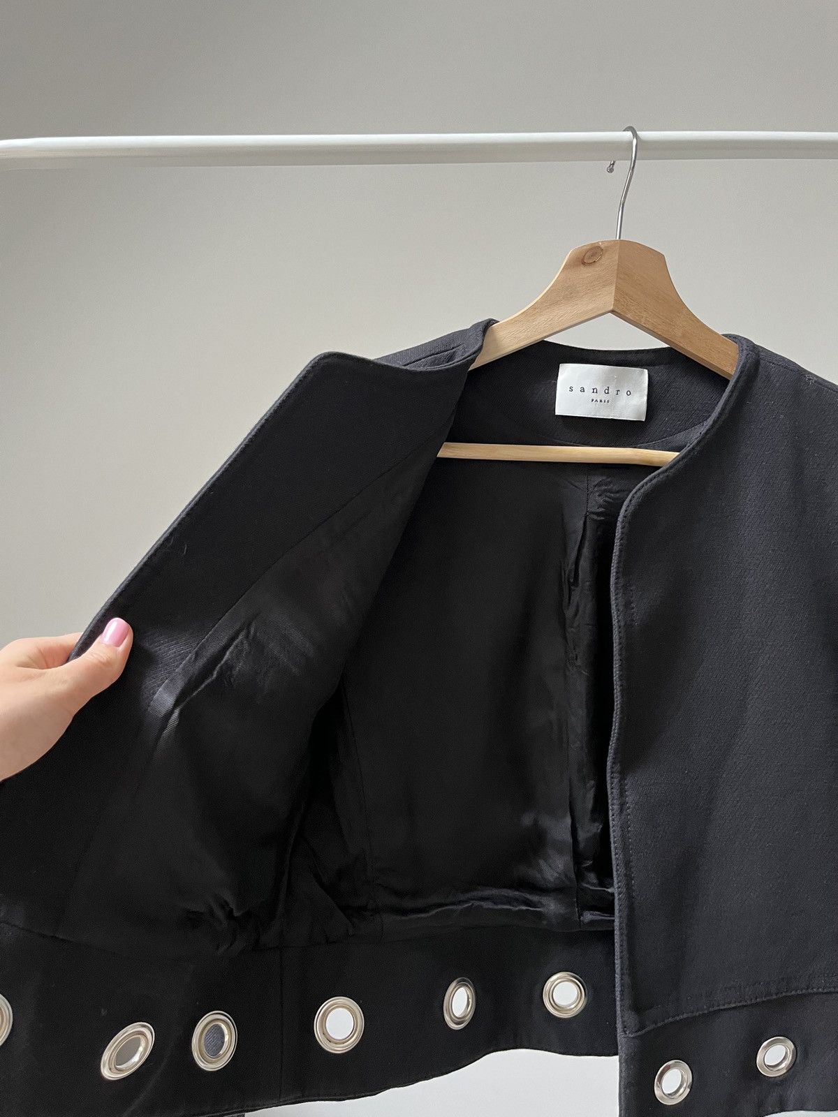 Sandro Sandro Paris Cropped Blazer jacket Size 36 Black Size XS / US 0-2 / IT 36-38 - 11 Thumbnail
