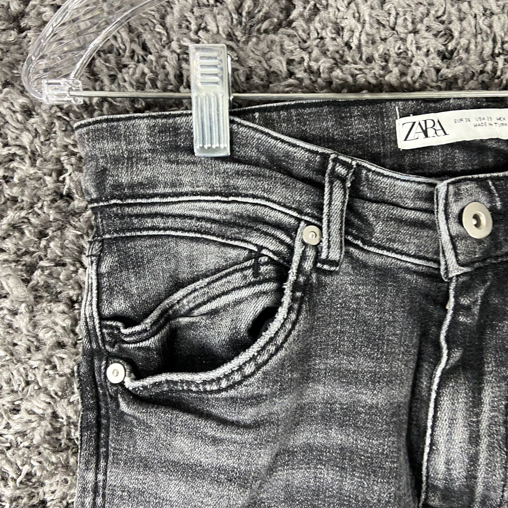 Zara Zara Jeans Skinny Women’s 29 Gray Black 29? Size 29" - 3 Thumbnail