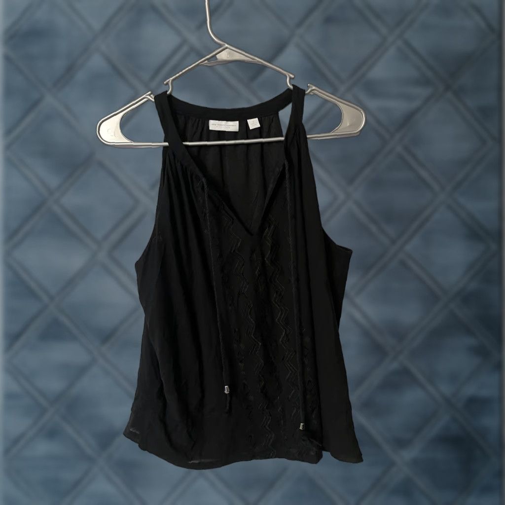 Vintage New York & Company Blouse Sleeveless Black Women Medium Size M / US 6-8 / IT 42-44 - 1 Thumbnail
