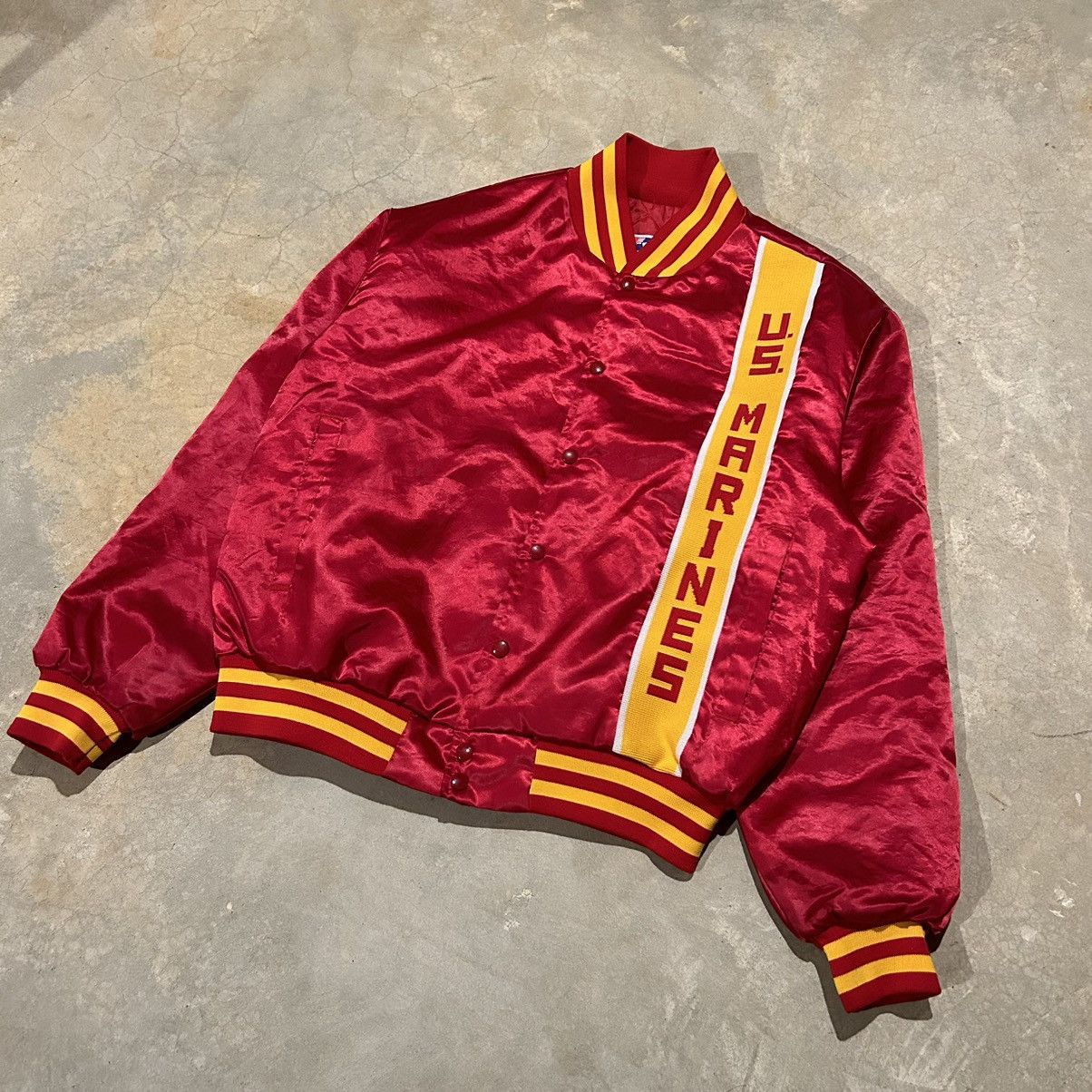 Vintage Crazy Vintage 80s US Marines Swingster Satin Bomber Jacket Size US XL / EU 56 / 4 - 2 Thumbnail