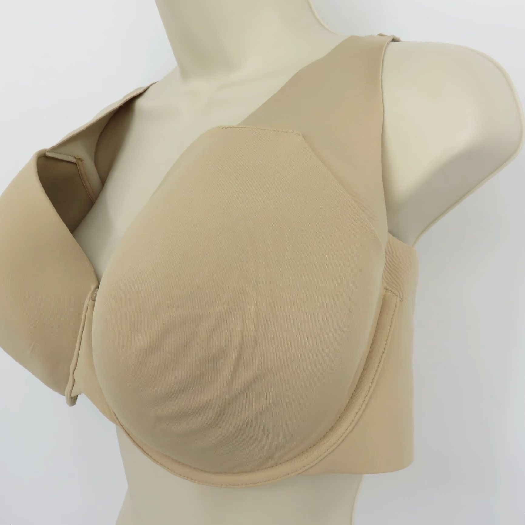 Vintage Cacique Balconette Bra 48B Lightly Lined Underwire Solid Beige Women Plus Size Size ONE SIZE - 6 Thumbnail