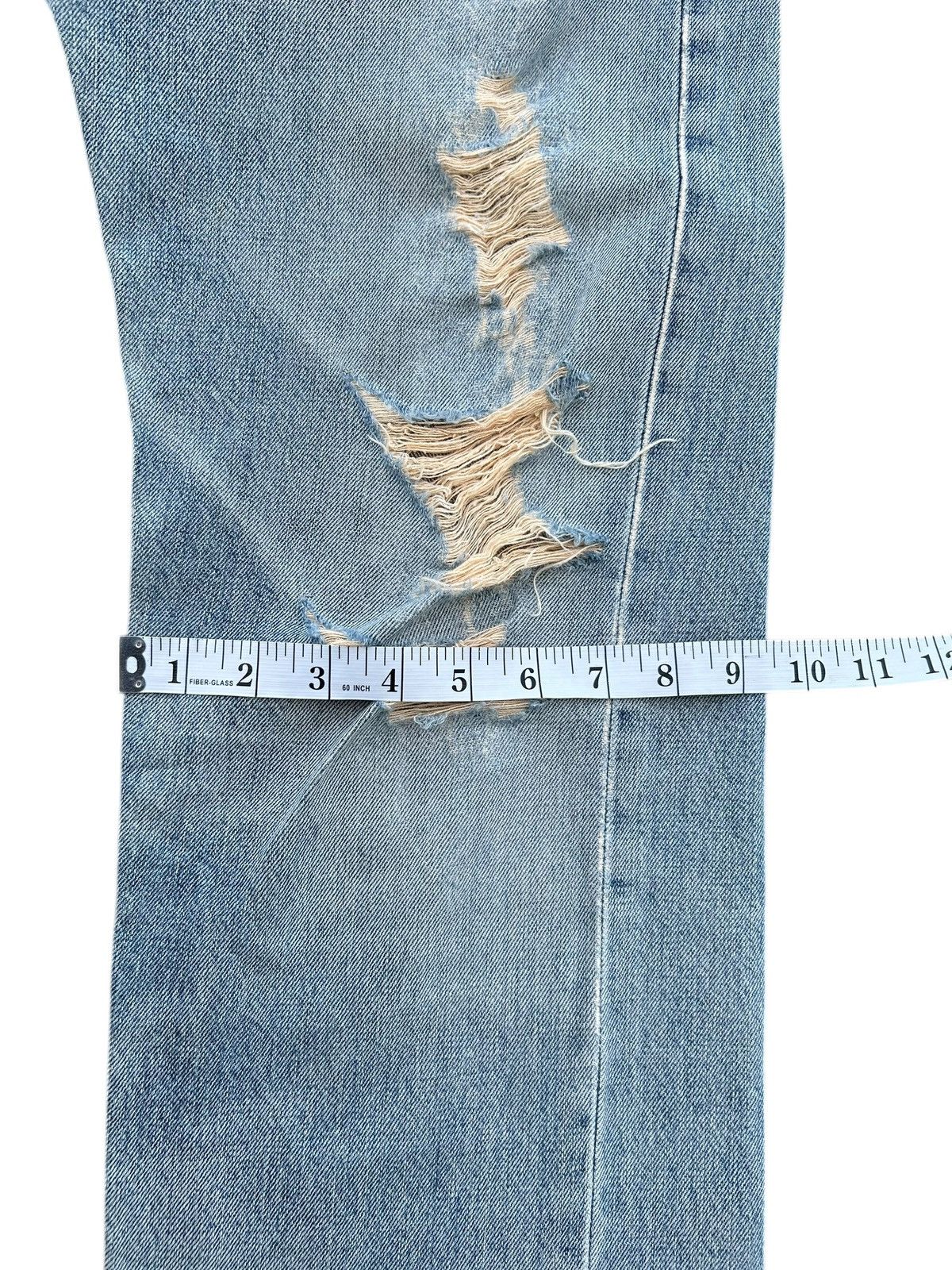 Kapital VINTAGE EDWIN 505X SELVEDGE DISTRESSED DENIM JEANS Size US 29 - 19 Thumbnail