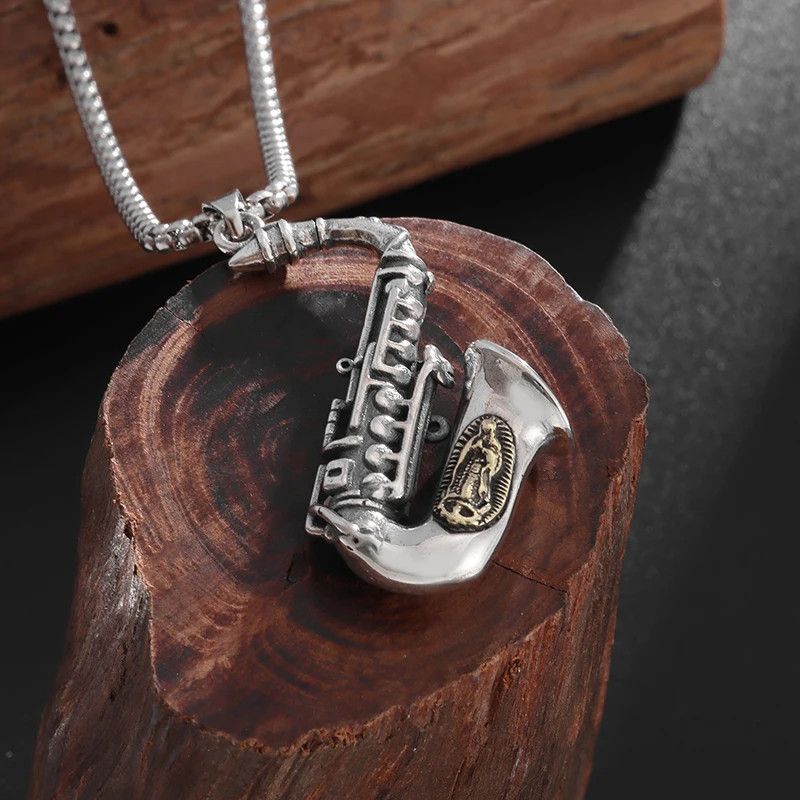 Jewelry Saxophone Pendant Necklace Size ONE SIZE - 1 Thumbnail