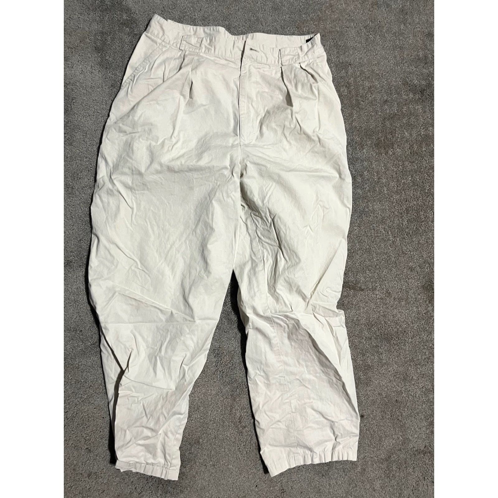 J.Crew J.CREW Pants Women Ivory Tapered Leg Pleated Front Size 32 Size 24" / US 00 / IT 34 - 2 Thumbnail