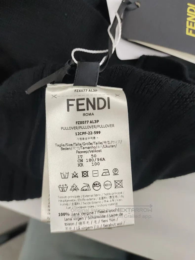 Fendi Fendi Black Wool Crewneck Sweater Size US M / EU 48-50 / 2 - 4 Thumbnail
