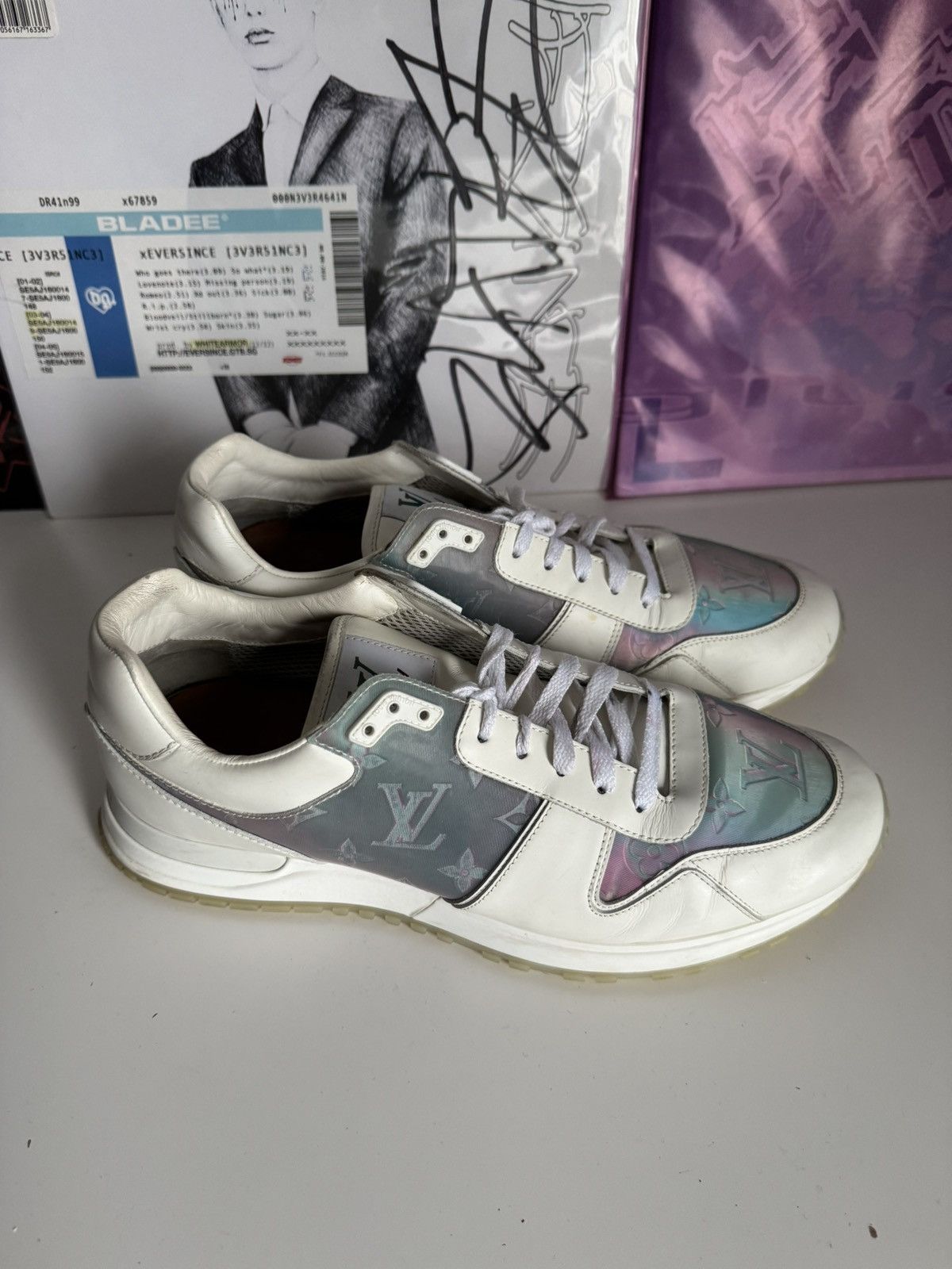 Louis Vuitton Louis Vuitton Run Away Sneakers Iridescent Monogram Luxury Size US 8 / EU 41 - 9 Thumbnail