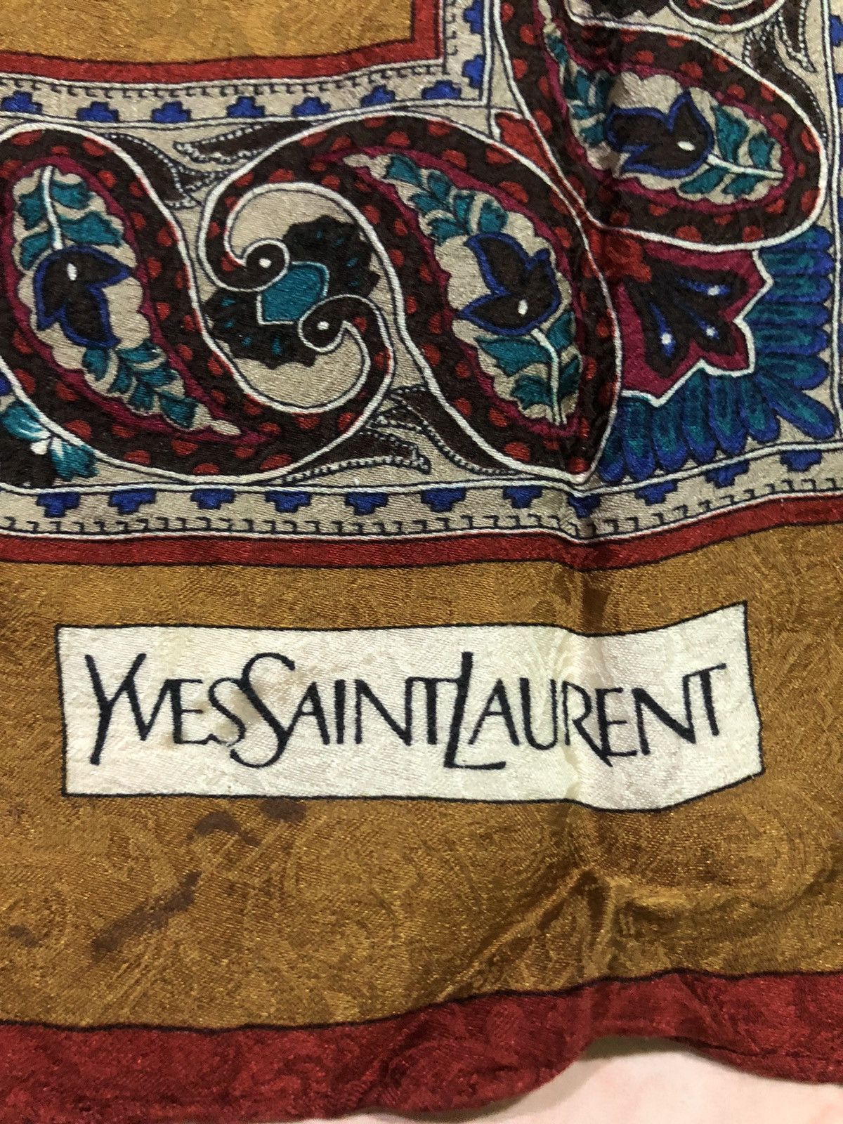 Designer × Yves Saint Laurent Yves Saint Laurent Florals Silk Scarf Size ONE SIZE - 3 Thumbnail