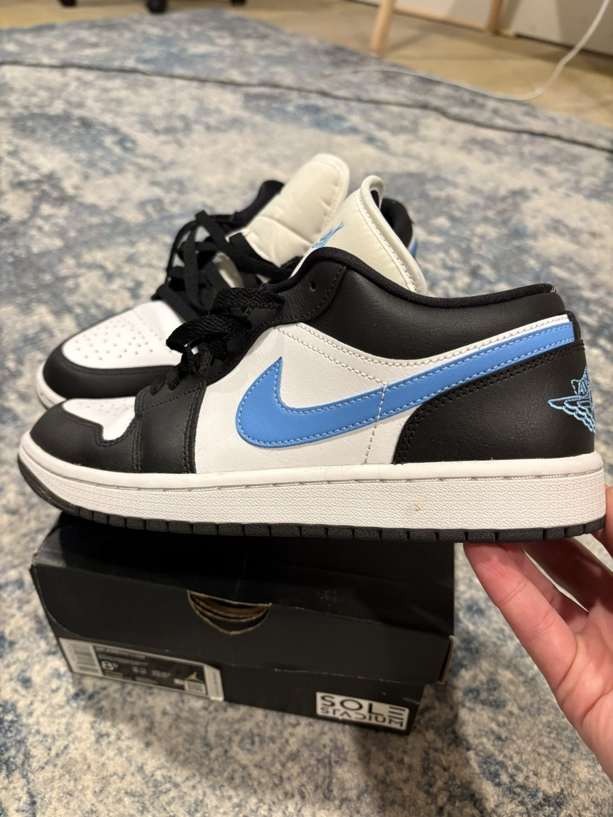 Nike Air Jordan 1 Low 'Black University Blue' Size US 10 / EU 43 - 2 Thumbnail