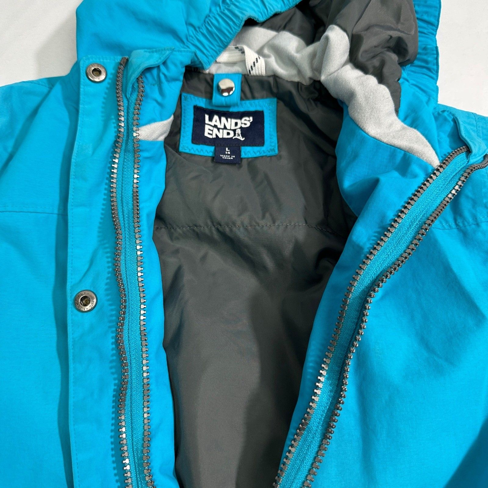 Lands' End Lands' End Girls Size 14 Waterproof Hooded Parka Jacket Size XS / US 0-2 / IT 36-38 - 3 Thumbnail