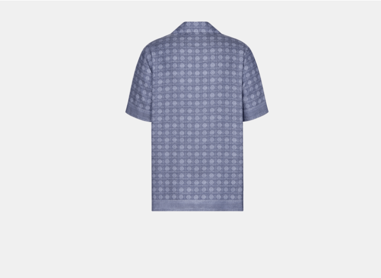 Dior o1w1db11225 493C51 Cannage Short-Sleeved Shirt in Blue Size US L / EU 52-54 / 3 - 2 Thumbnail
