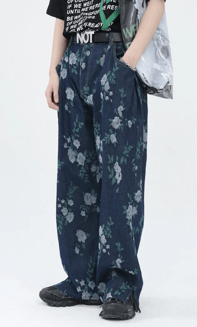 Japanese Brand × Vintage Blue floral fashion jeans pants Size US 32 / EU 48 - 1 Thumbnail