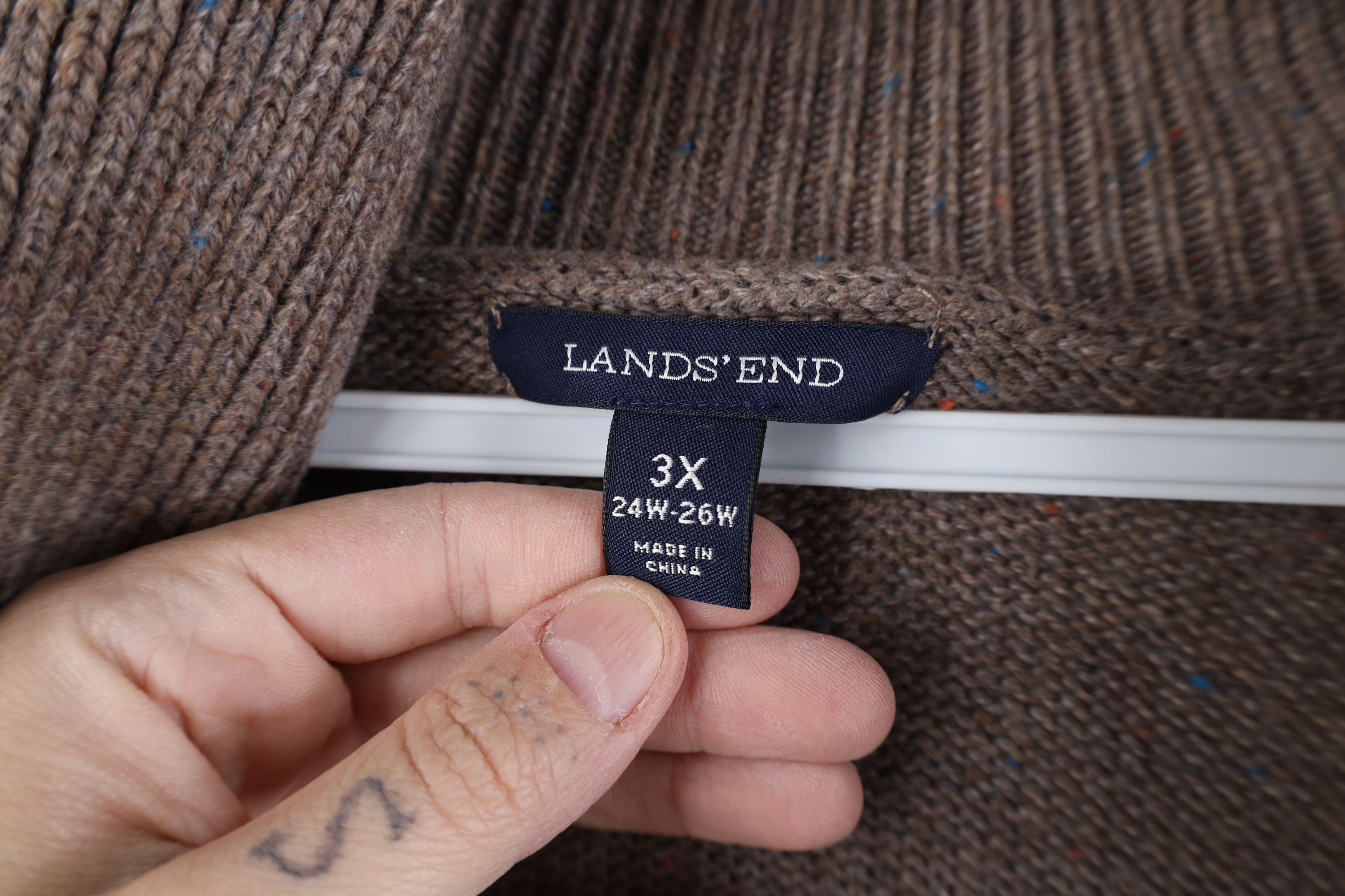 Lands' End × Vintage Vintage Lands End Rainbow Open Front Shawl Cardigan Sweater Size 3XL / US 20-22 - 7 Thumbnail