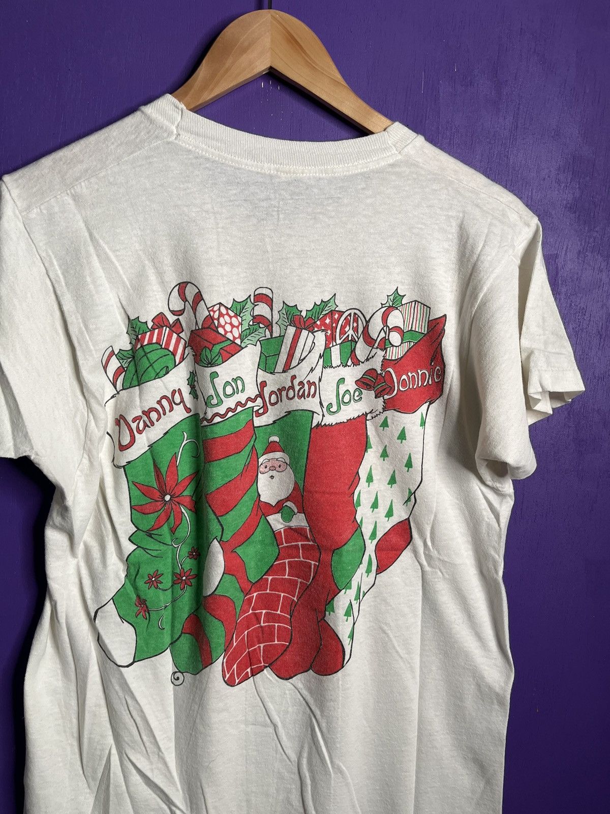 Band Tees × Vintage Vintage 1989 New kids on the block Christmas t-shirt Size US M / EU 48-50 / 2 - 2 Thumbnail