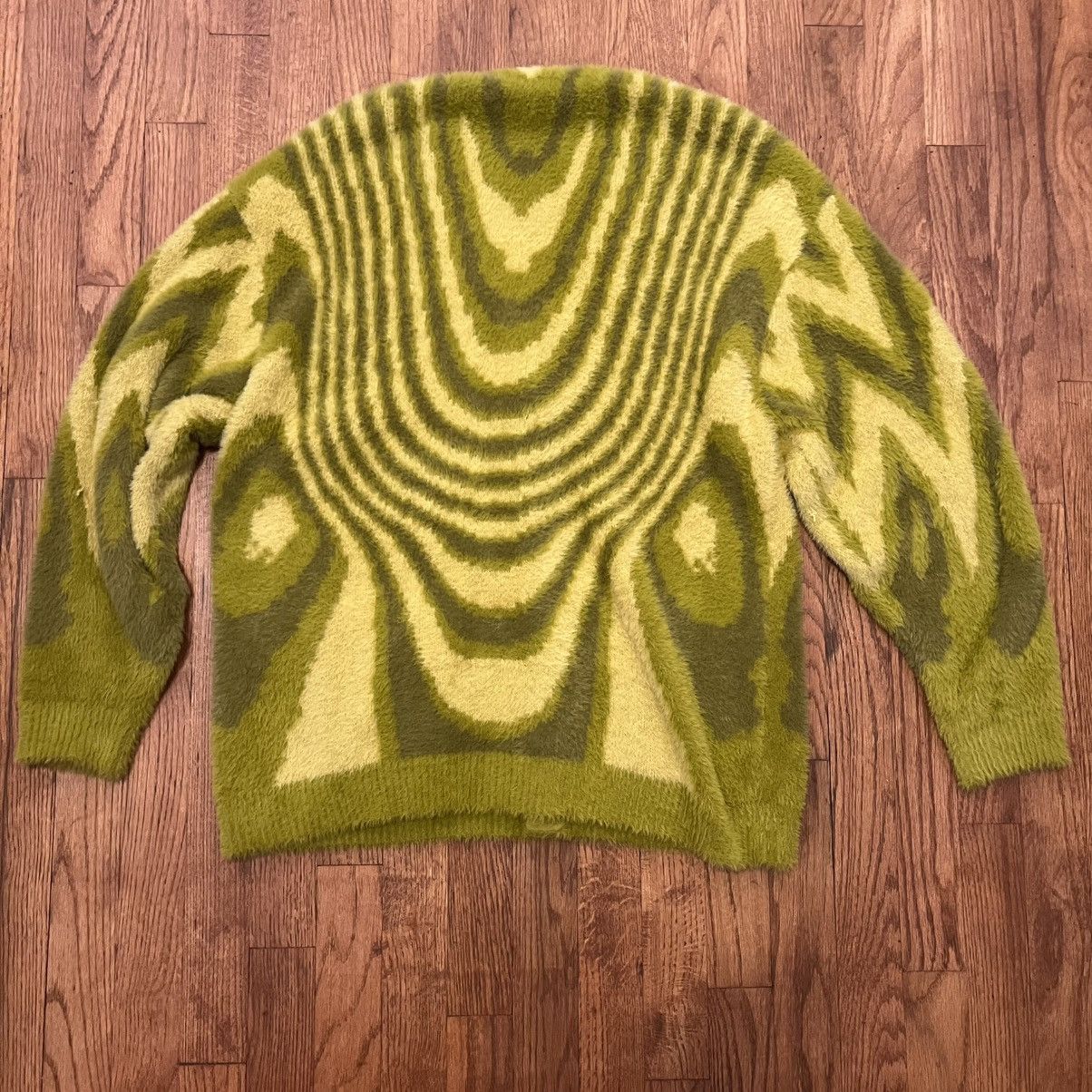 Fucking Awesome Fucking Awesome Moss Green Acid Mohair Cardigan Size US M / EU 48-50 / 2 - 2 Thumbnail