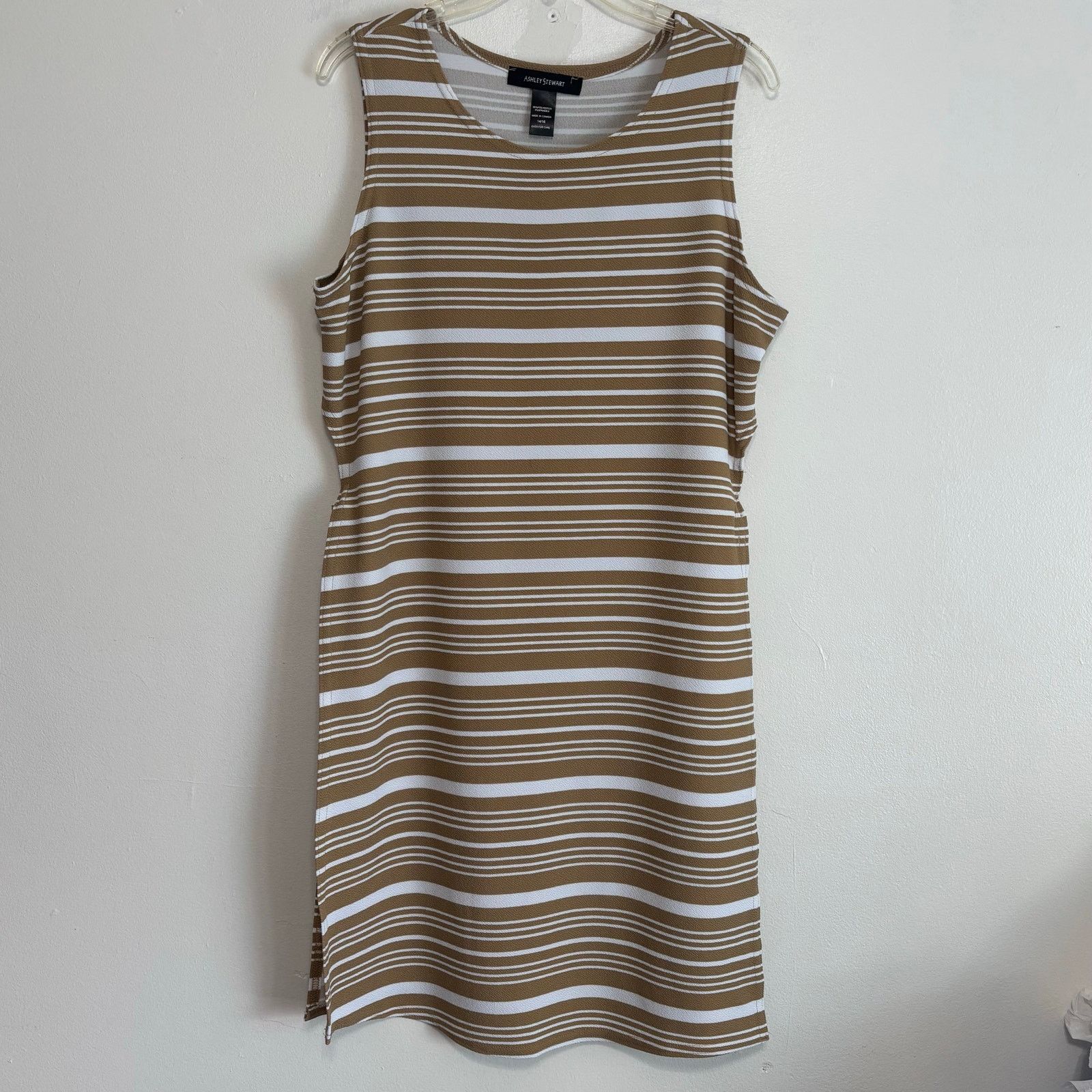 Other Ashley Stewart Brown & White Sleeveless Tunic Size 14/16 Size XL / US 12-14 / IT 48-50 - 1 Thumbnail