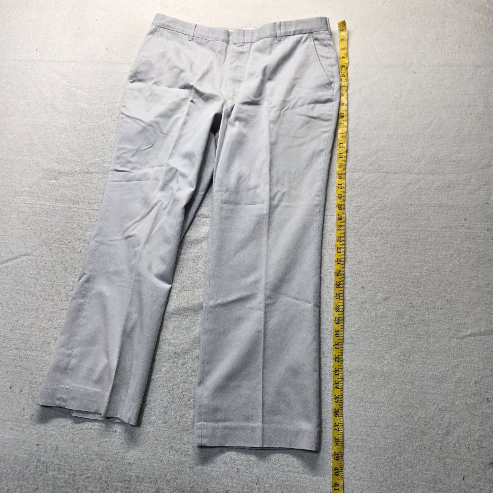 Farah Farah Pants Flat Front Khakis Gray 36x28 Mens Belt Loops Pockets Size US 36 / EU 52 - 7 Thumbnail