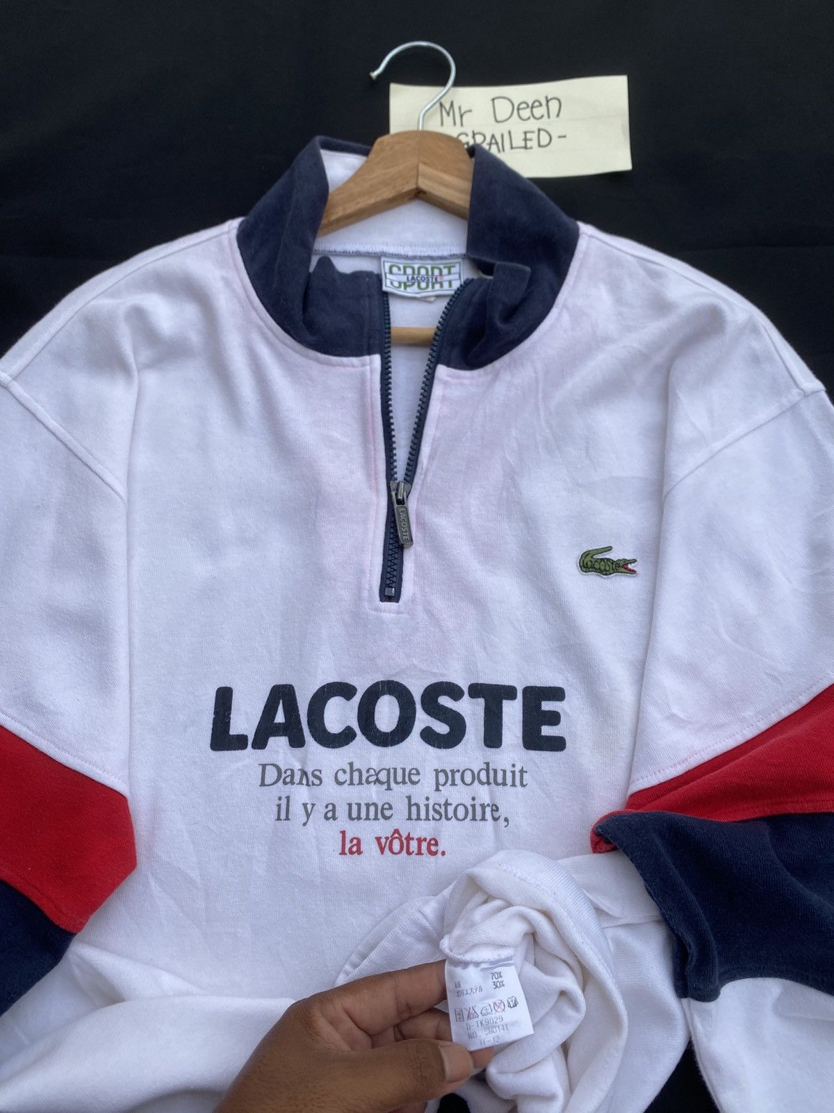 Lacoste Rare Vintage LACOSTE Half zipper Sweater Size US L / EU 52-54 / 3 - 14 Thumbnail