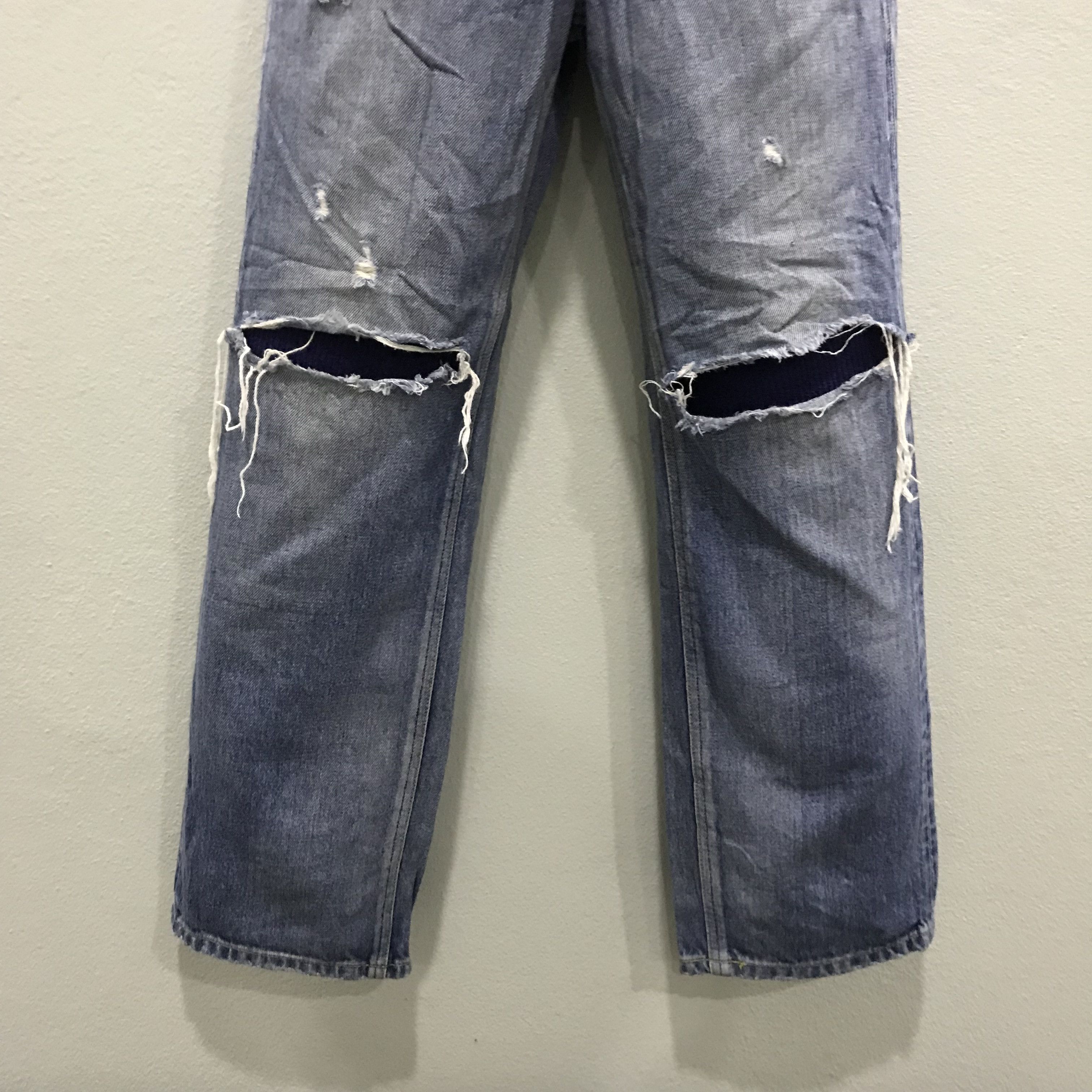 Lee Vintage Lee Distressed Wide Leg High Waist Ripped Knee Size US 26 / EU 42 - 4 Thumbnail
