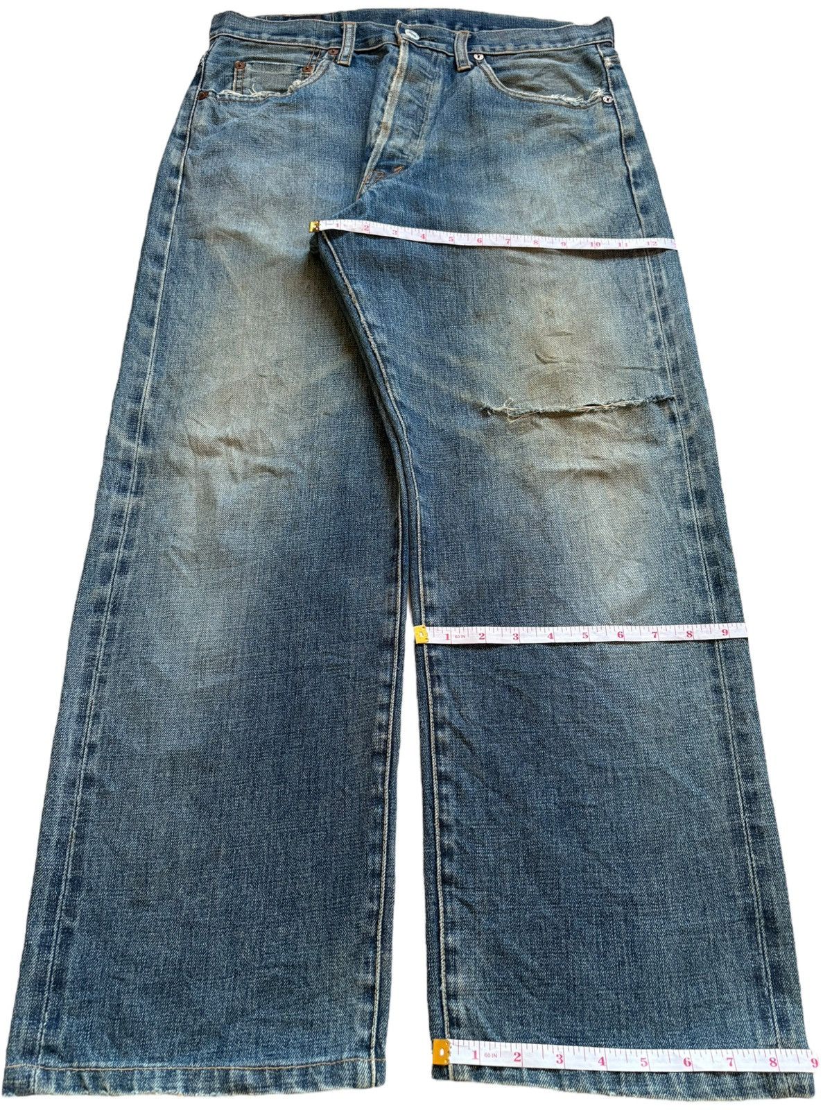Japanese Brand Vintage Japanese Salty Dog Selvedge Mud Wash Baggy Jeans Size US 33 - 13 Thumbnail