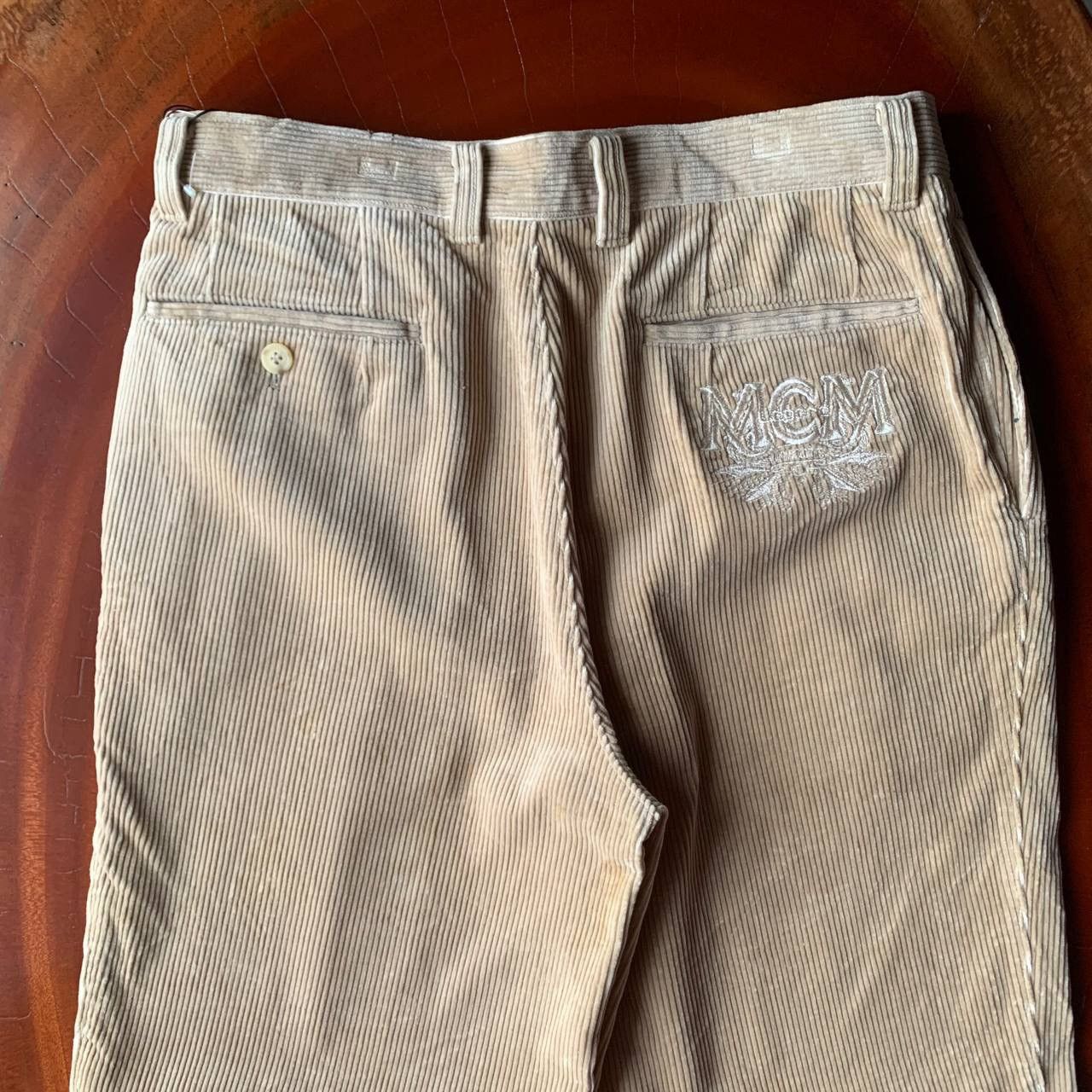 MCM 💥BNWT💥 90’s MCM Legere Corduroy Big Logo Baggy Khaki Pants Size US 32 / EU 48 - 4 Thumbnail