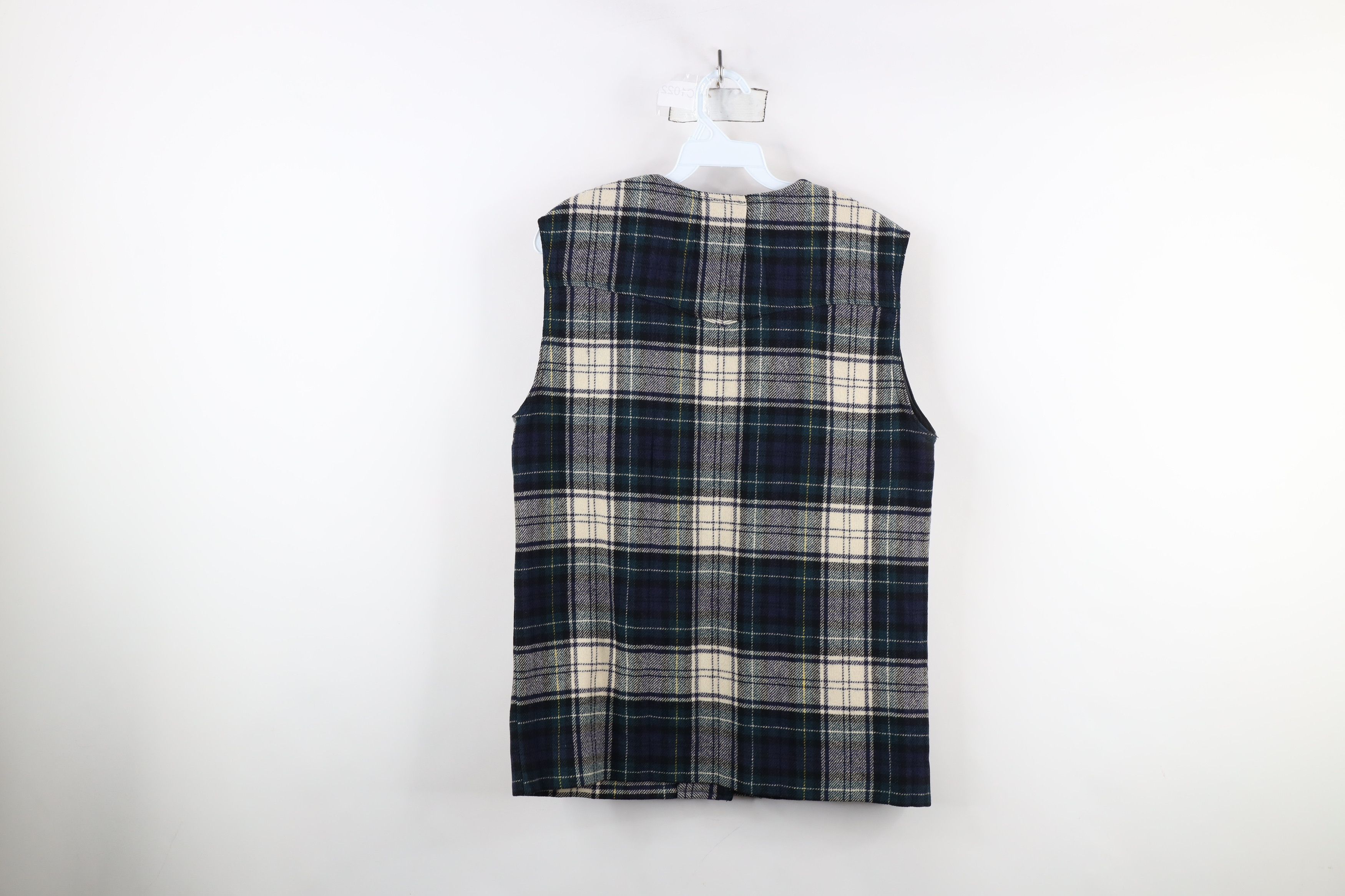 Vintage Vintage 60s 70s Streetwear Wool Button Vest Jacket Plaid USA Size L / US 10 / IT 46 - 12 Thumbnail