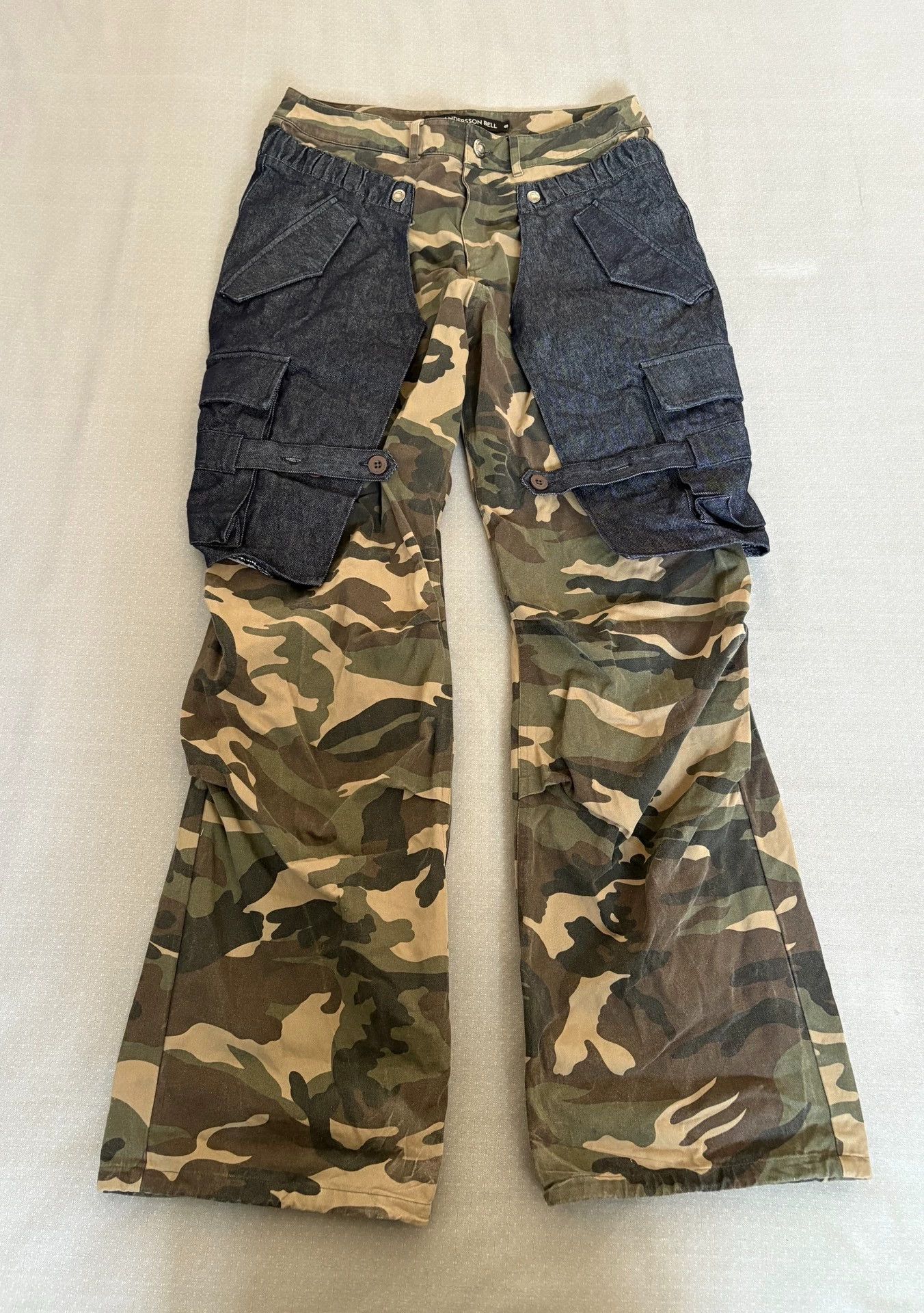 Other Andersson Bell Denim Camo Cargo Pants Button Strap Cuff Size US 32 / EU 48 - 1 Thumbnail