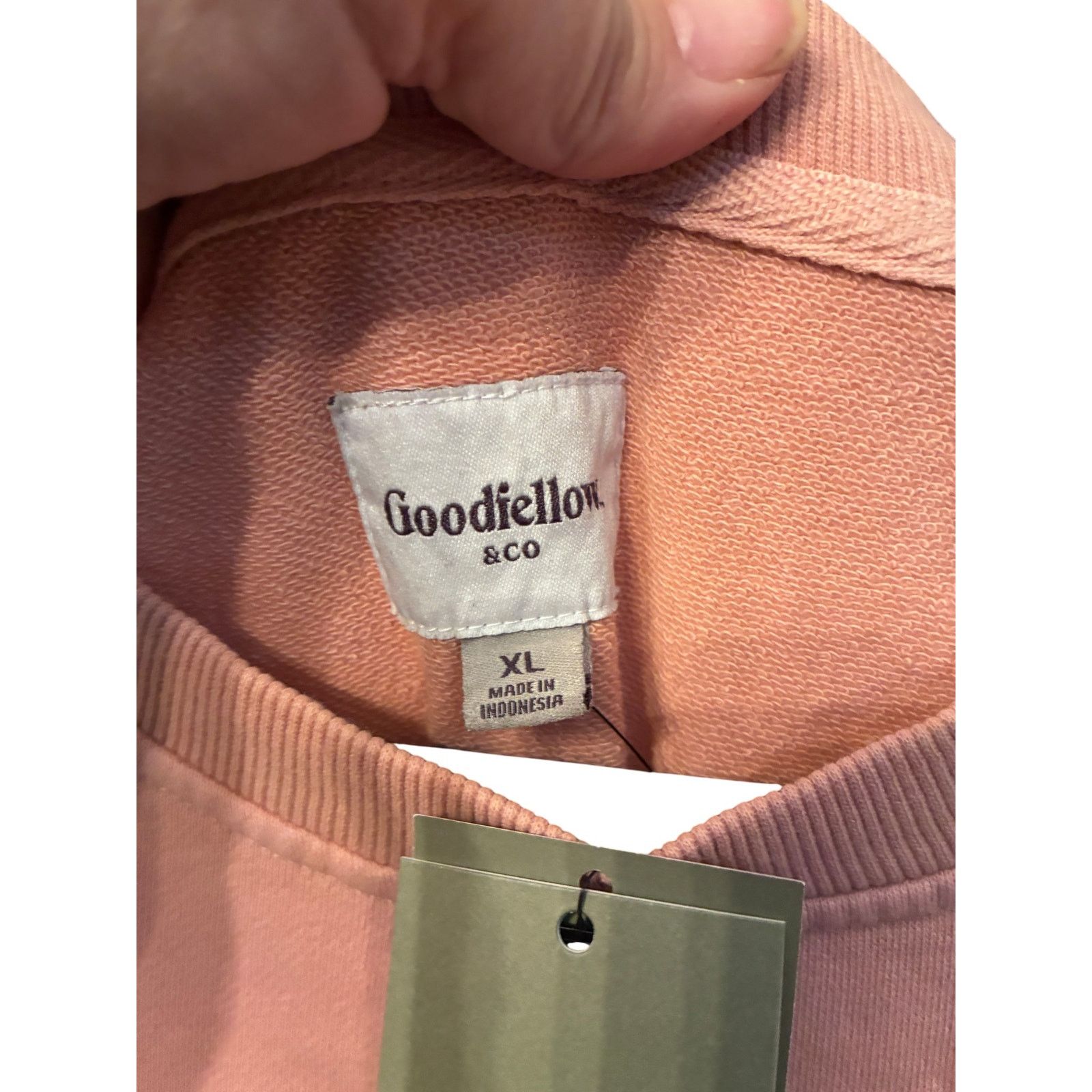 The Unbranded Brand Goodfellow French Terry Crewneck Pullover Sweatshirt Pink XL Size XL / US 12-14 / IT 48-50 - 3 Thumbnail