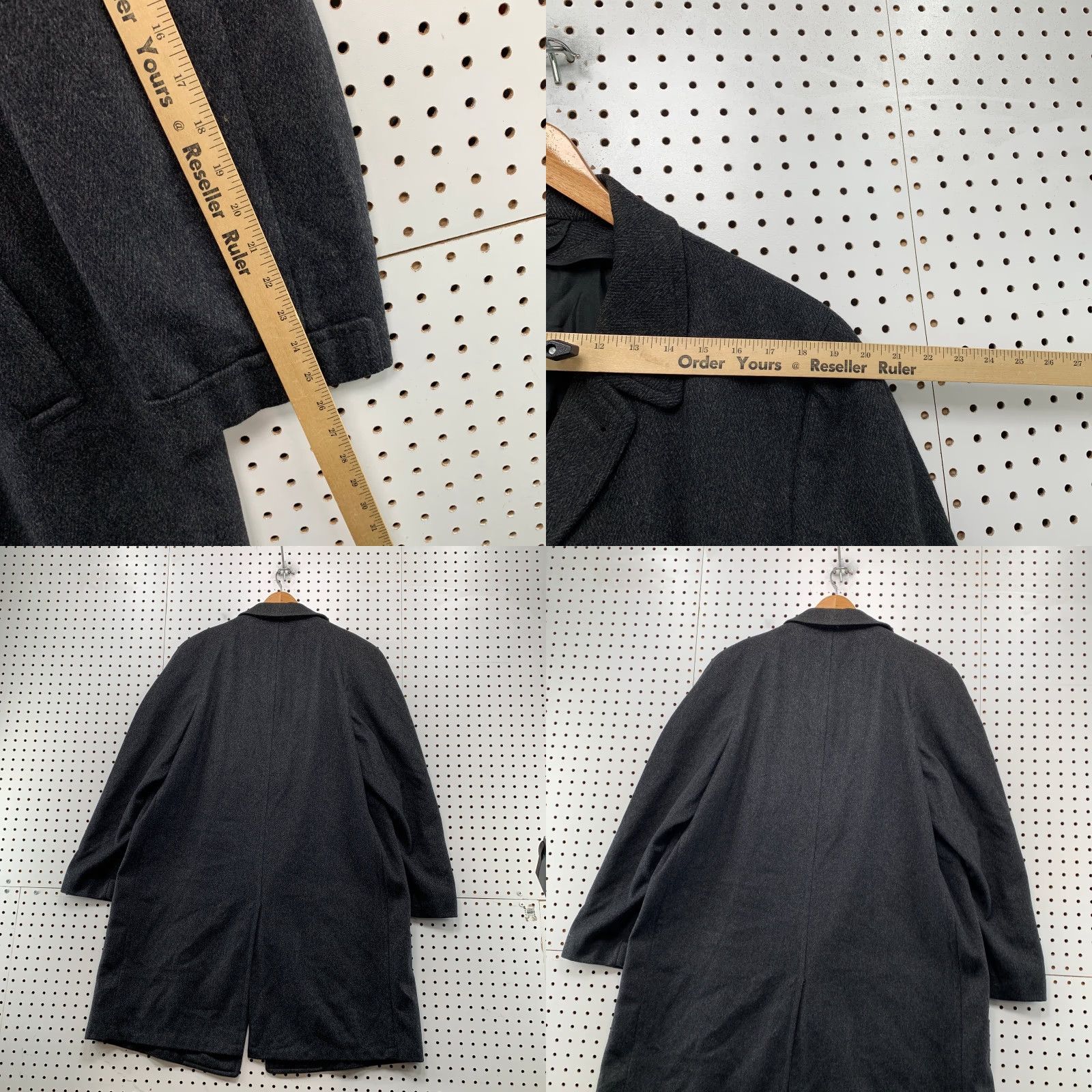 RIXO VINTAGE Benson Rixon Overcoat Mens 46 Gray Tweed Wool Herringbone Heavy 60s USA Coat Long Size US S / EU 44-46 / 1 - 9 Thumbnail
