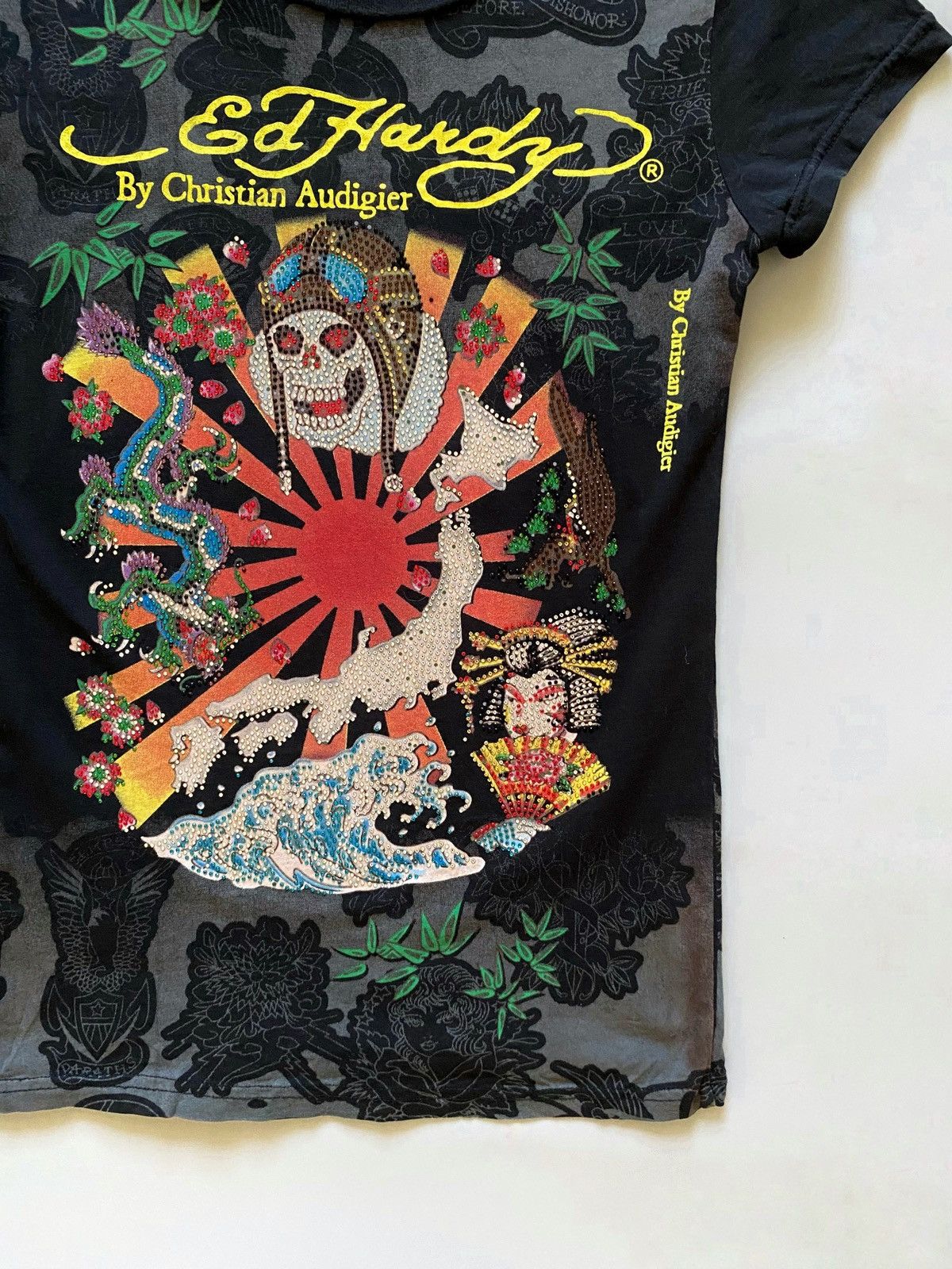Ed Hardy Vintage Ed Hardy By Christian Audigier Overprint T-Shirt Size S / US 4 / IT 40 - 6 Thumbnail