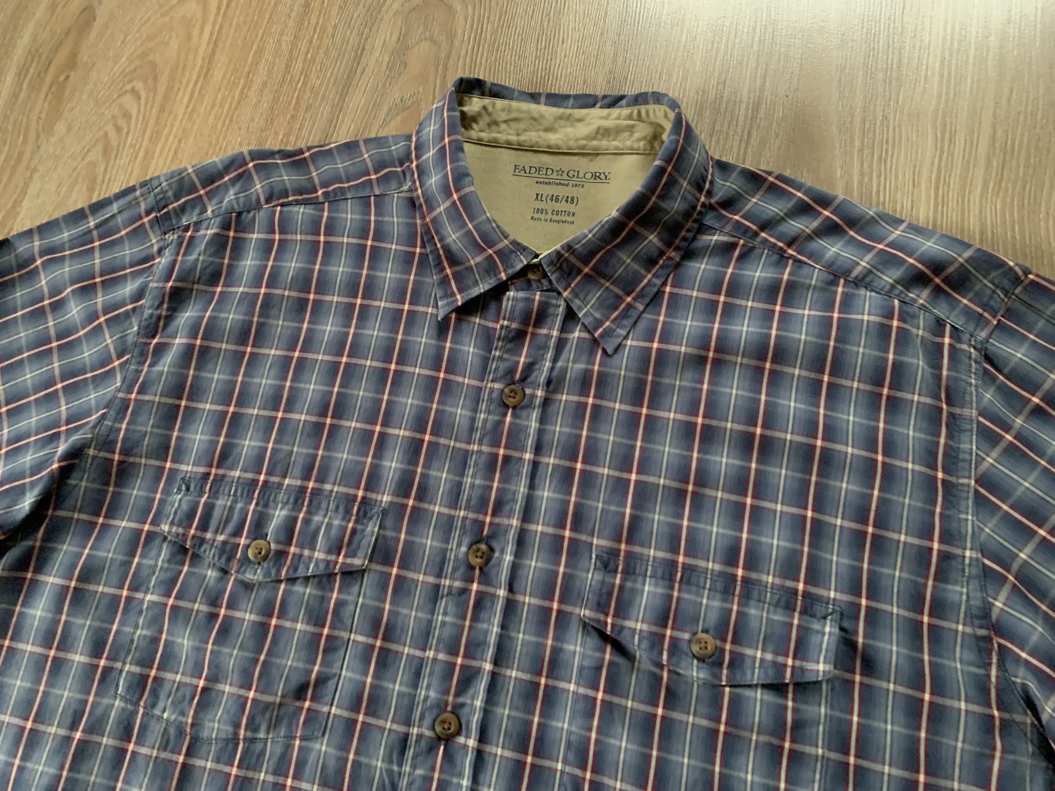Faded Glory × Flannel Faded Glory Cotton Plaid Long Sleeve Shirt Size US XL / EU 56 / 4 - 4 Thumbnail