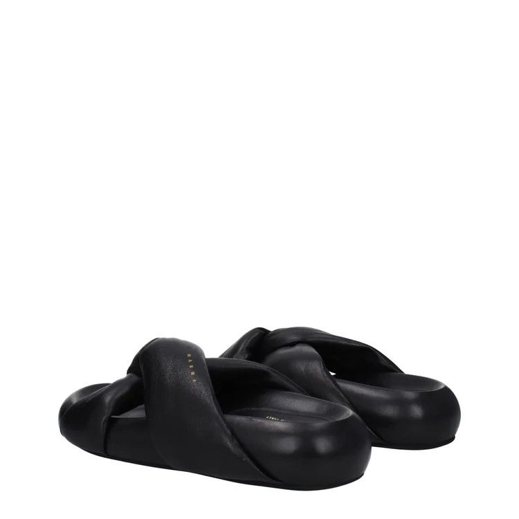 Marni ob1o1e1124 Leather Slippers in Black Size US 10 / IT 40 - 4 Thumbnail