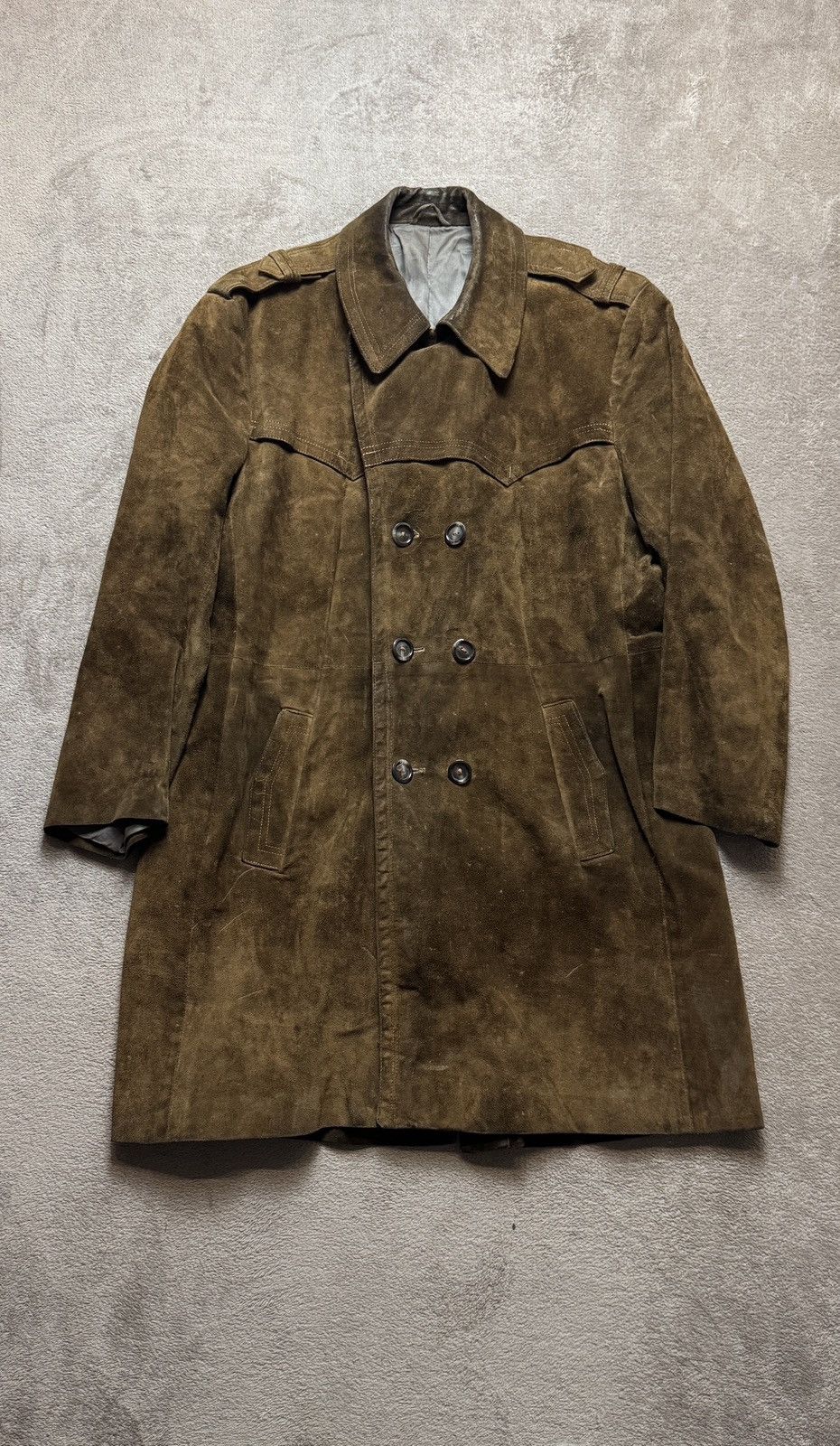Genuine Leather 70s’ Vintage Double Breast Leather Coat Jacket ysl gucci Size US M / EU 48-50 / 2 - 2 Thumbnail