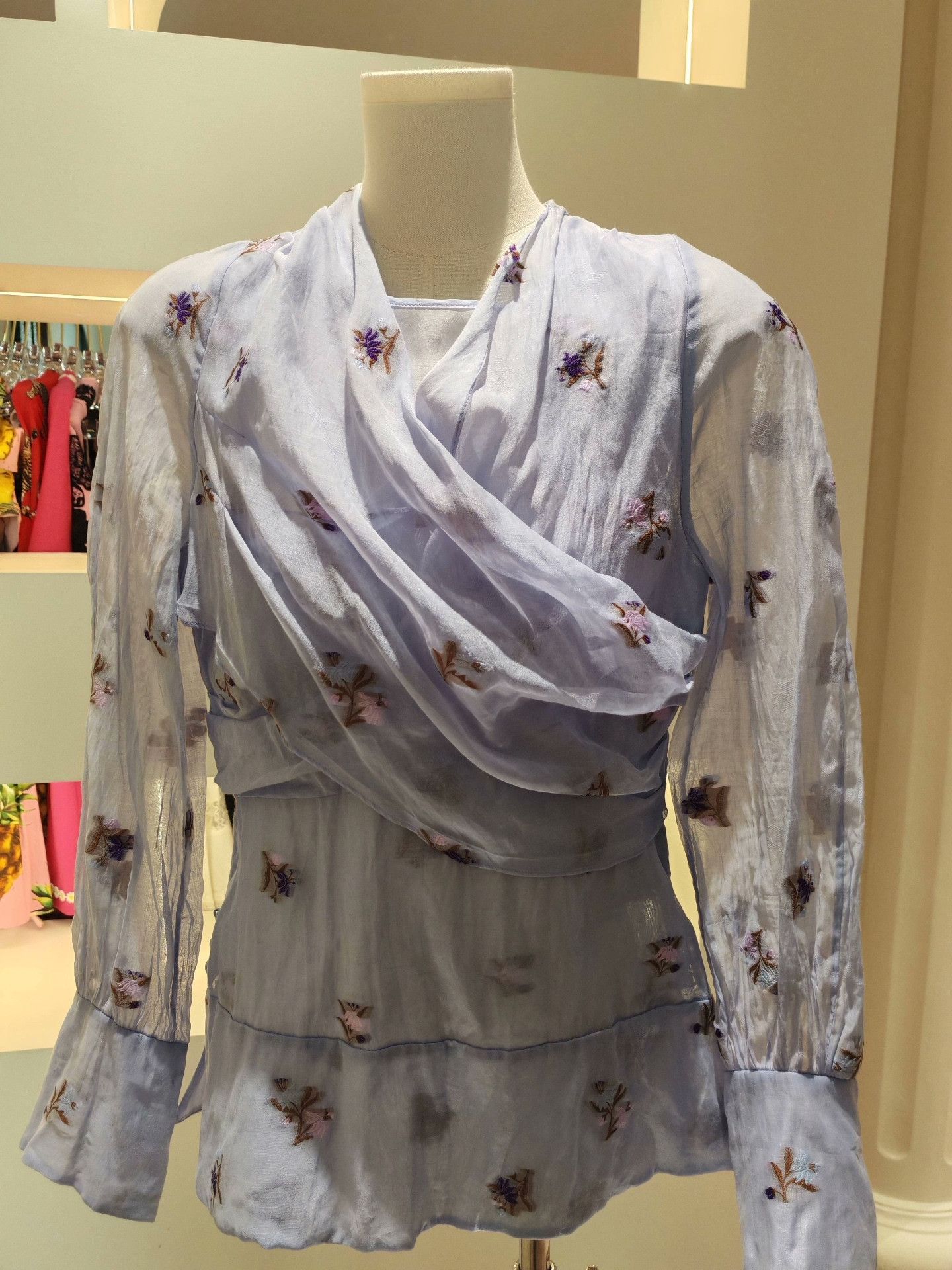 Erdem ERDEM Silk Chiffon Embroidered Top Size XS / US 0-2 / IT 36-38 - 1 Thumbnail