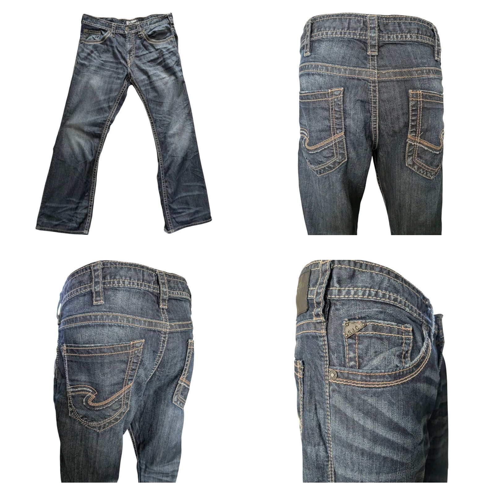 Silver Jeans Co. Silver Jeans Co. ZAC Jeans – Dark Wash, W36 L32, Regular Straight Fit, Men’s Denim Size US 36 / EU 52 - 8 Thumbnail