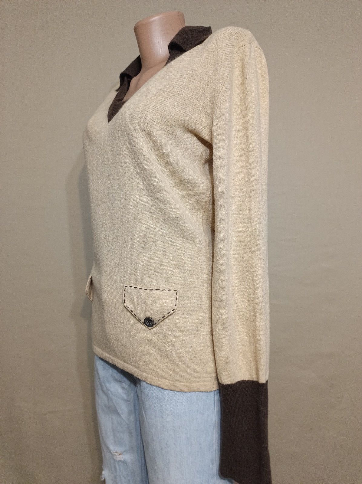 Other Donna Lane Pure Cashmere Beige Designer Sweater Size L Size L / US 10 / IT 46 - 4 Thumbnail