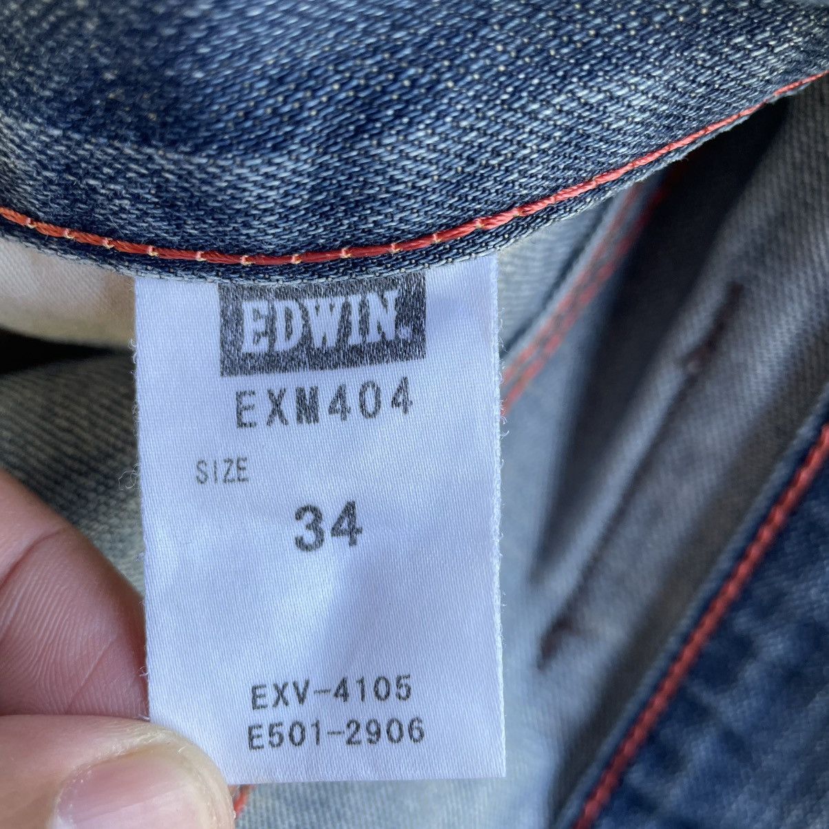 Edwin 🔥Vintage Edwin Orange Tab Washed Ripped Distress Denim Jeans Size US 34 / EU 50 - 16 Thumbnail