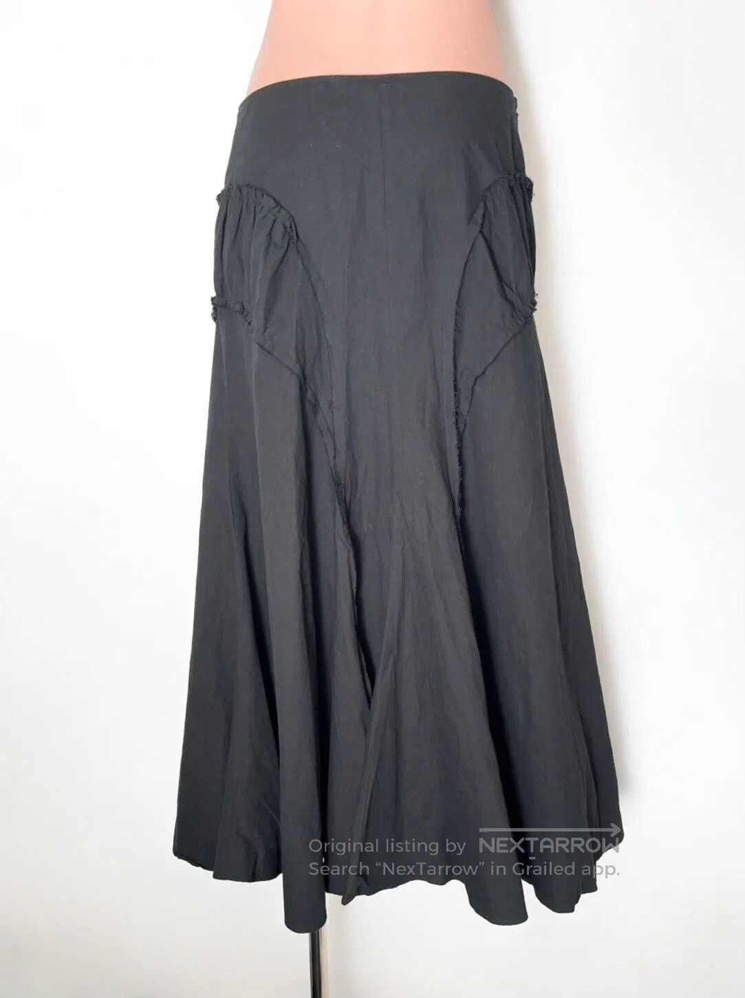 Y's Yohji Yamamoto Pleated Black Midi Skirt. Size 26" / US 2 / IT 38 - 4 Thumbnail