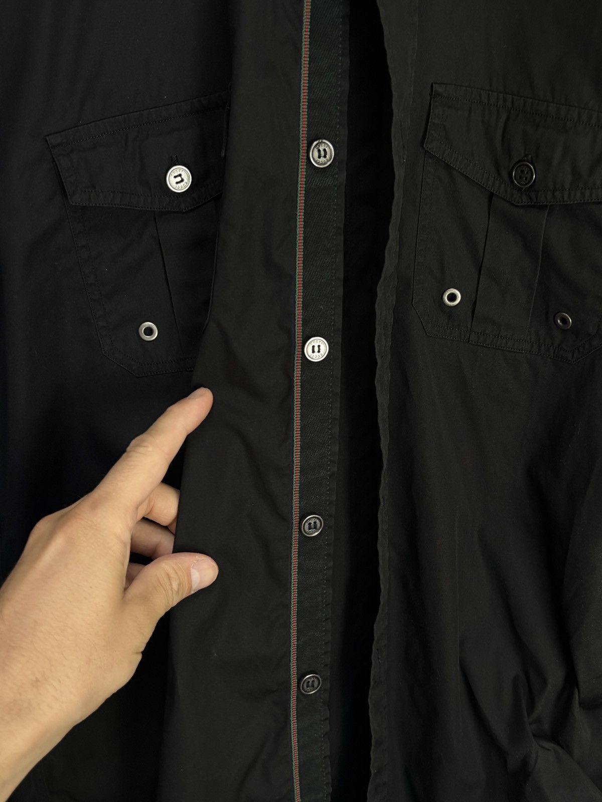 Gucci Gucci Vintage Black Designer Pocket Shirt Tom Ford Era Size US M / EU 48-50 / 2 - 6 Thumbnail