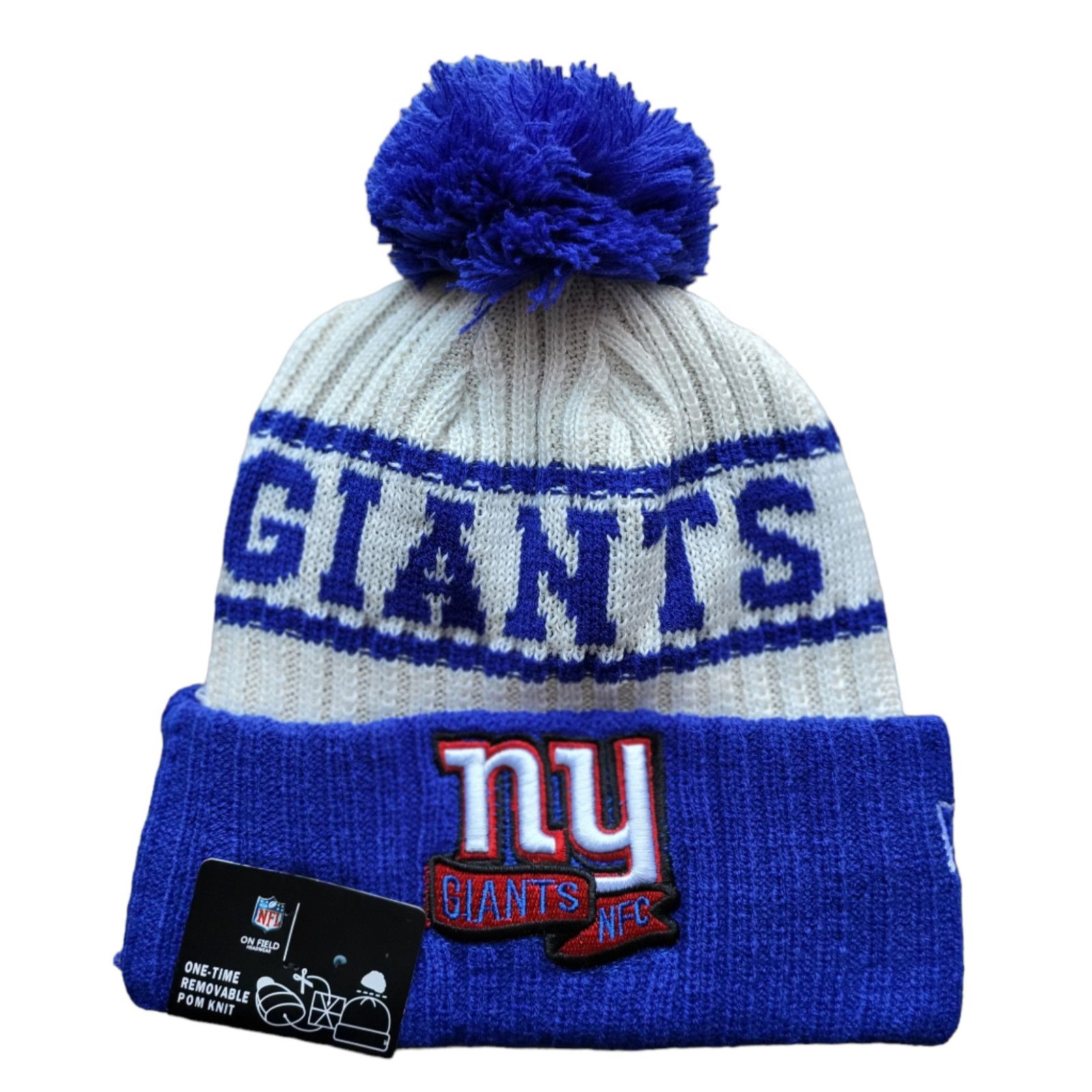 NFL NWT New York Giants Sports Knit Pom Beanie Fleece Lined Size ONE SIZE - 1 Thumbnail