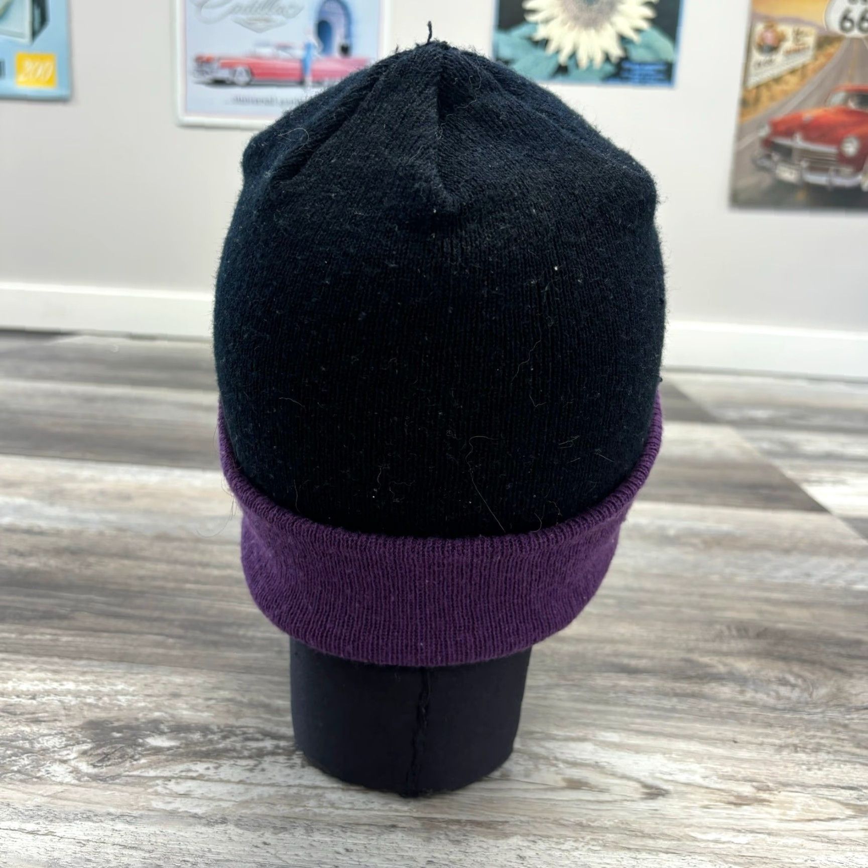 NBA VINTAGE NBA Phoenix Suns Beanie Hat OS Acrylic Knit Basketball One Size Men Black Purple Basketball logo Size ONE SIZE - 3 Thumbnail