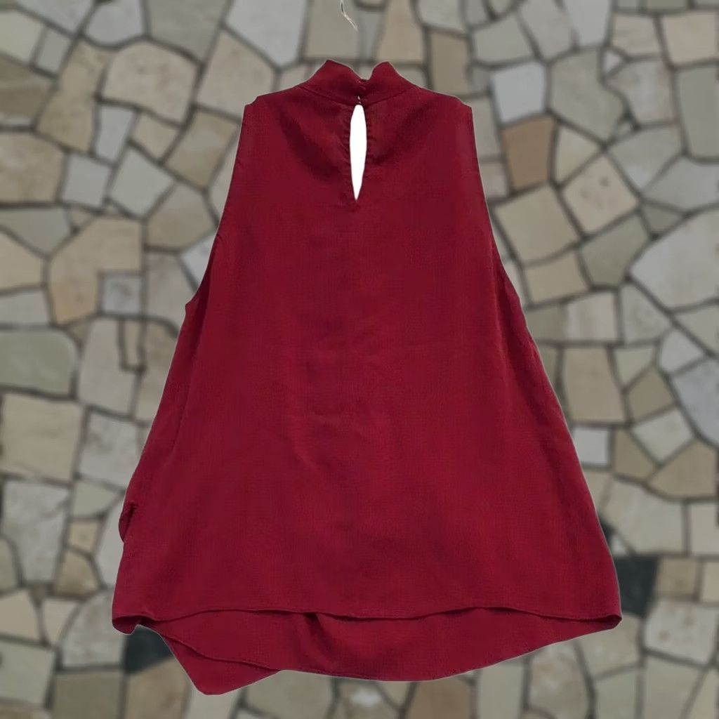 Vintage KNOT Women Silk Knot Top Tank Dark Red Size 6 Women’s Tank Silk Knot Top 6 Dark Red Worn By Diane Von Furstenberg Size M / US 6-8 / IT 42-44 - 1 Thumbnail