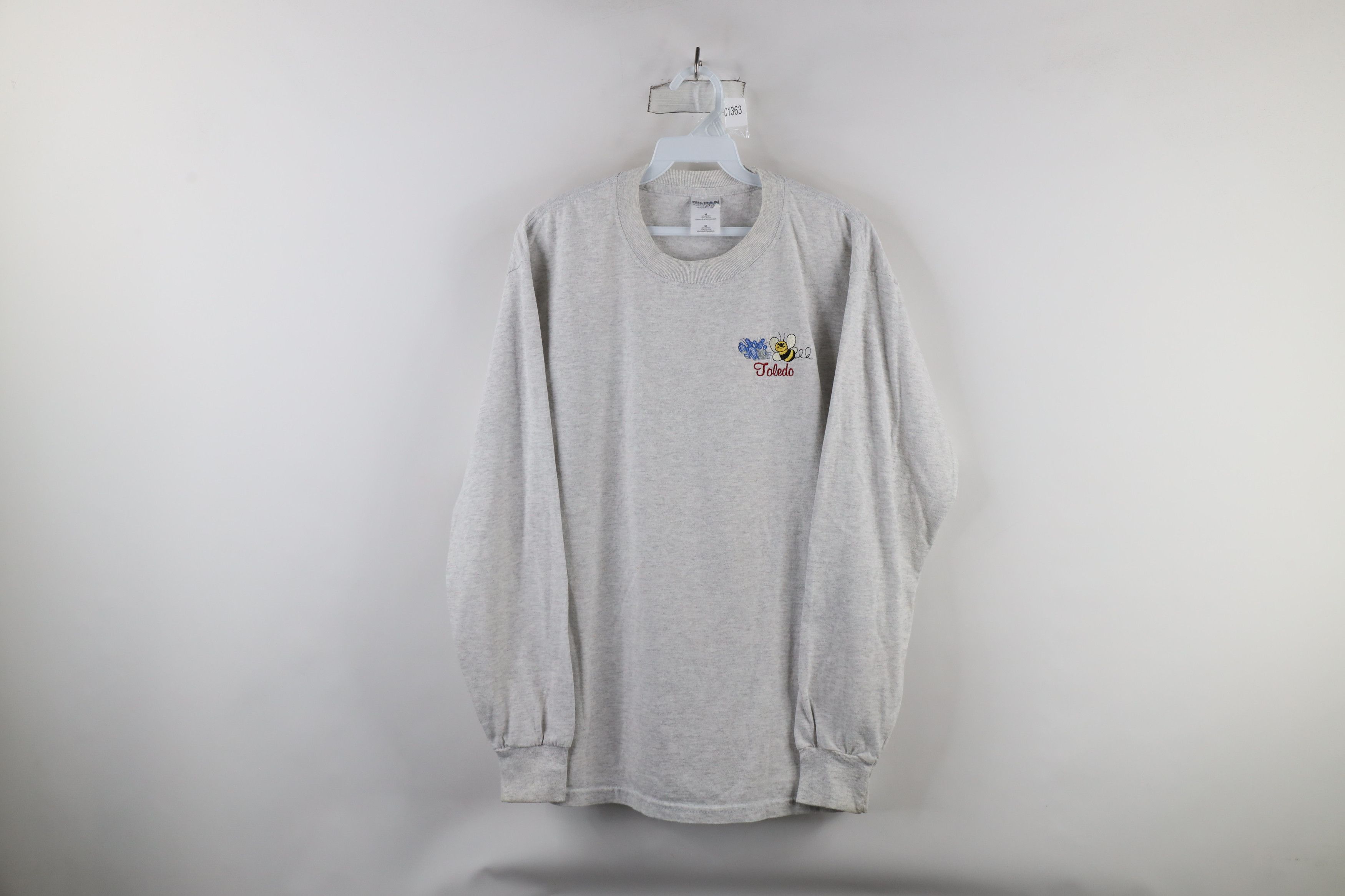 Vintage Vintage 90s Streetwear Bee Bowling Long Sleeve T-Shirt Gray Size US M / EU 48-50 / 2 - 1 Thumbnail