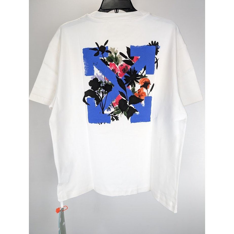Off-White o1rshd1 Flowers Arrows Reg Tee Shirt in White/Blue Size US XXL / EU 58 / 5 - 11 Thumbnail