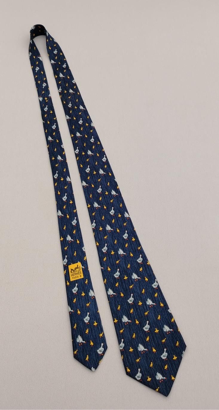 Hermes Hermes Paris 7595 SA Silk Necktie Duckling Pattern Tie Size ONE SIZE - 3 Thumbnail