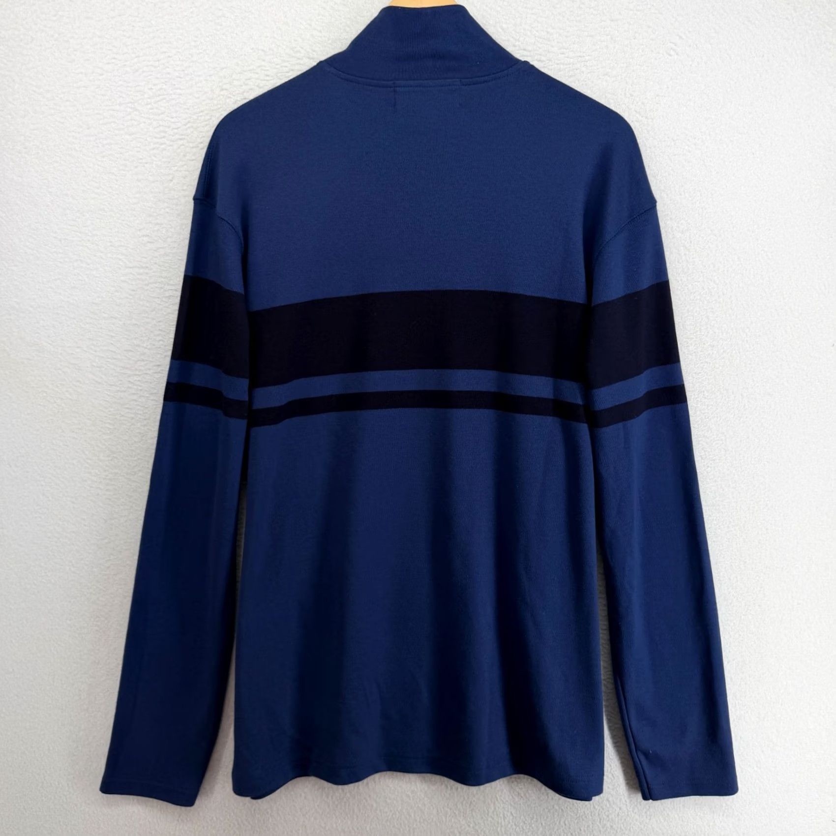 Polo Ralph Lauren POLO SPORT Ralph Lauren Sweatshirt L Striped 1/4 Zip Pullover Cotton Blue Mens Size US L / EU 52-54 / 3 - 3 Thumbnail