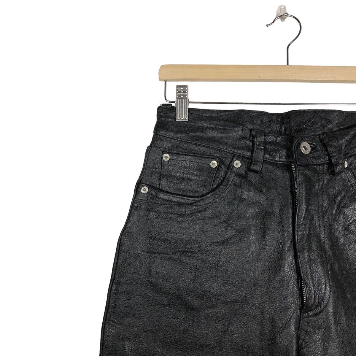 Genuine Leather Black 90s Genuine Leather Pants GGG Pour Homme Issey Miyake Size US 28 / EU 44 - 6 Thumbnail